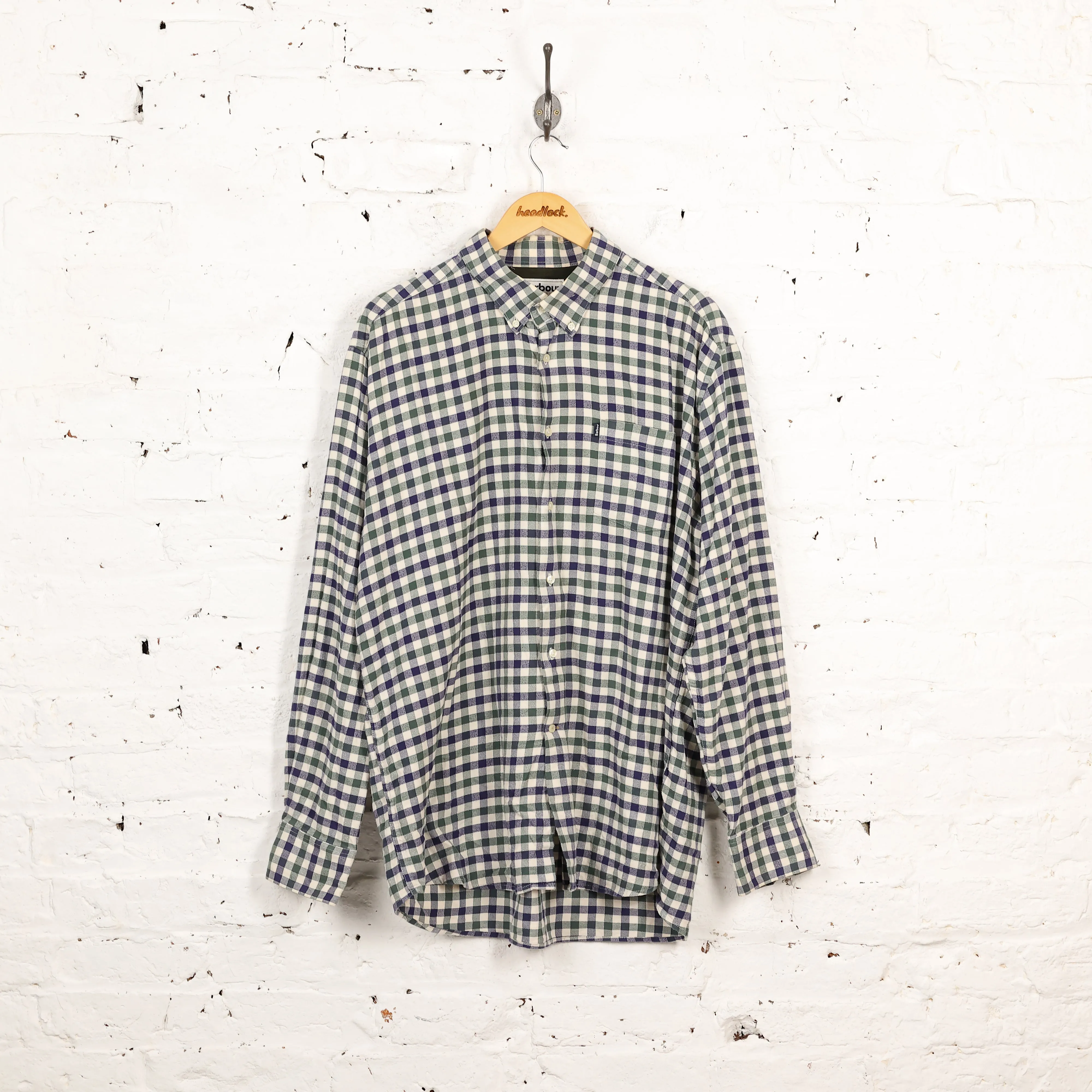 Barbour Moss Check Shirt - Green/White - XL