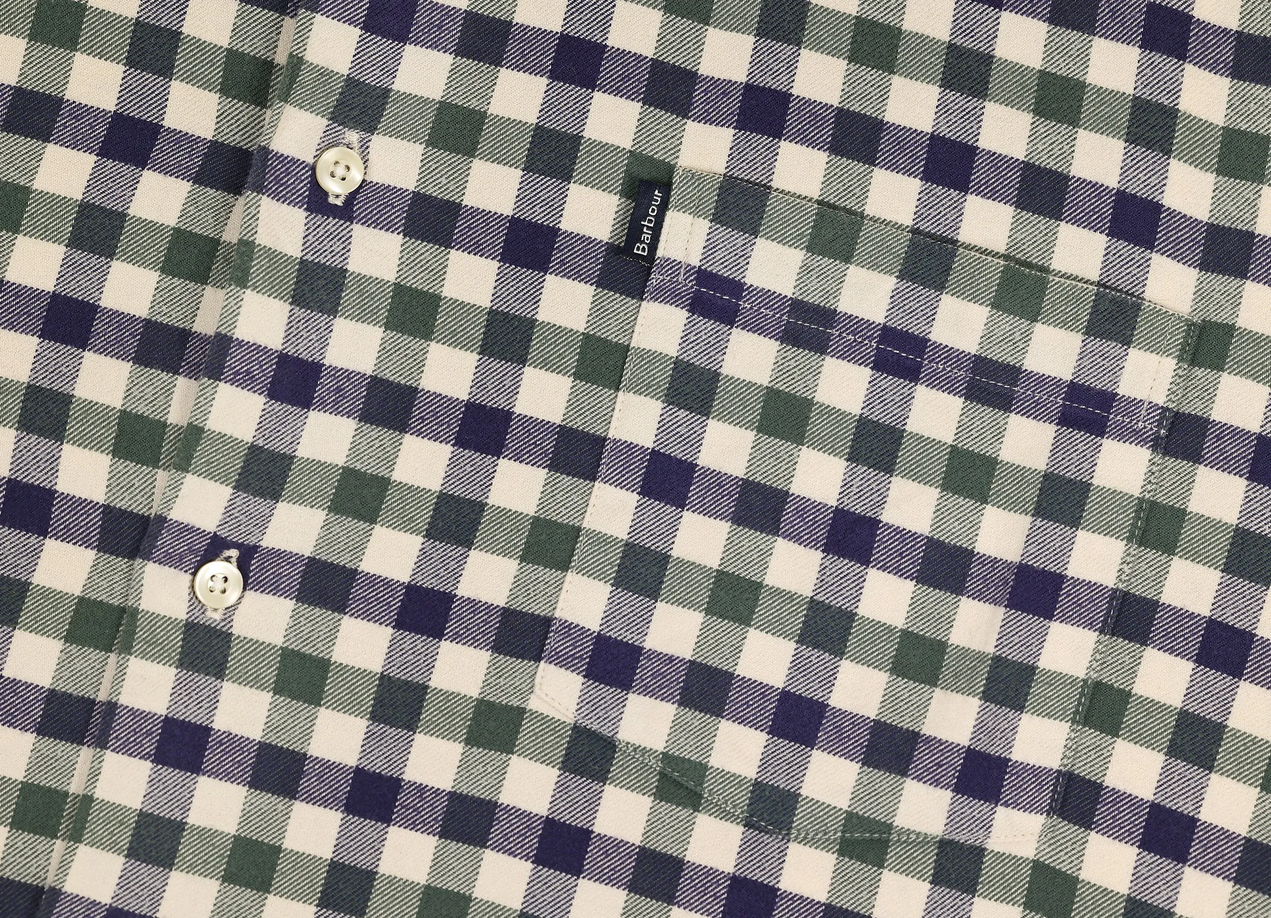 Barbour Moss Check Shirt - Green/White - XL
