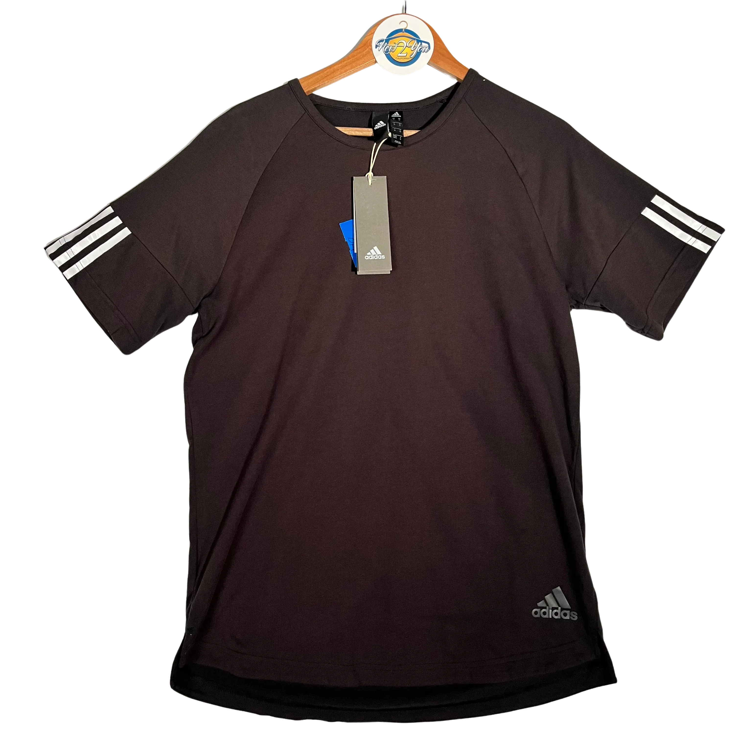 Black Three Stripe T-Shirt (Adidas)
