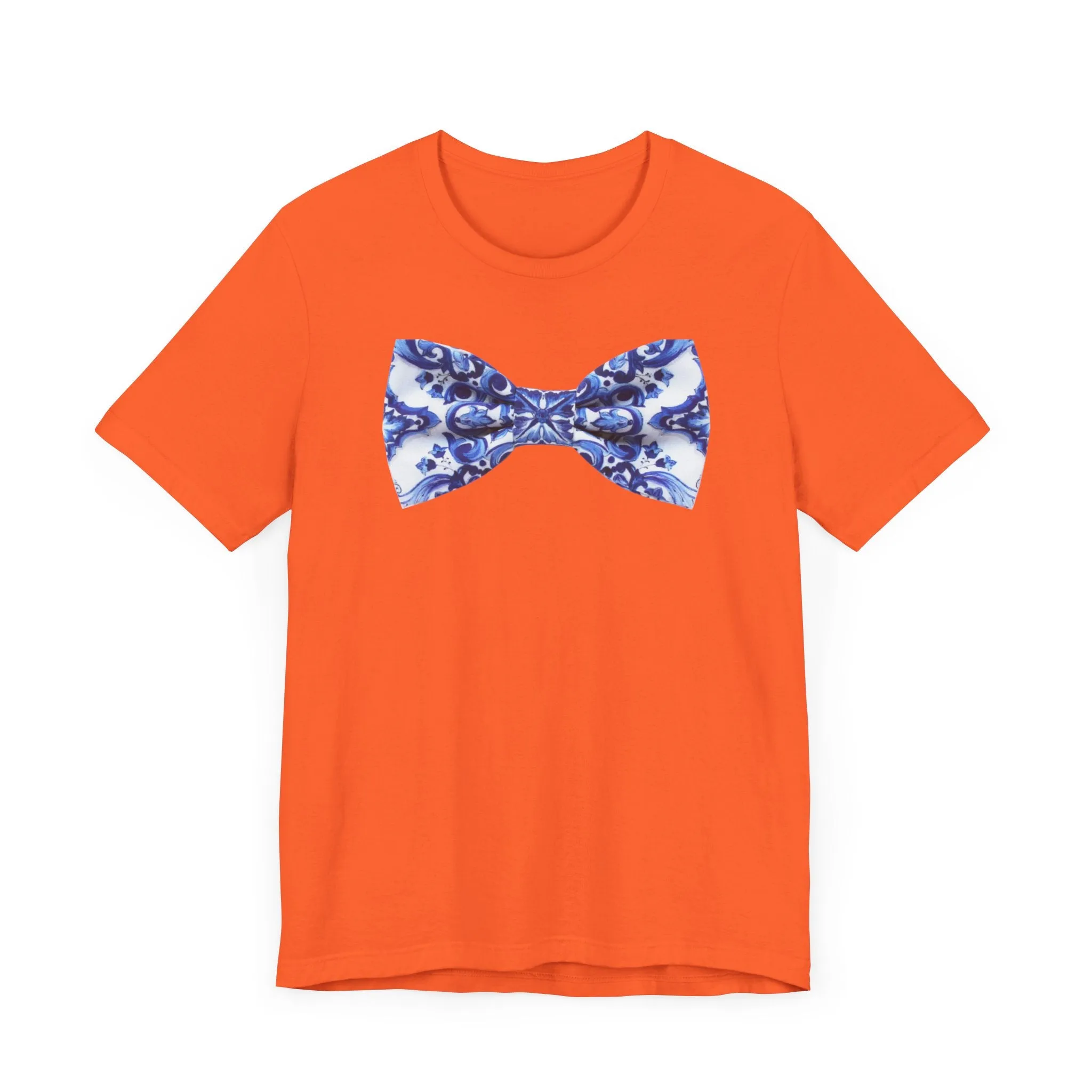 BowT-shirt white and blue bow tie