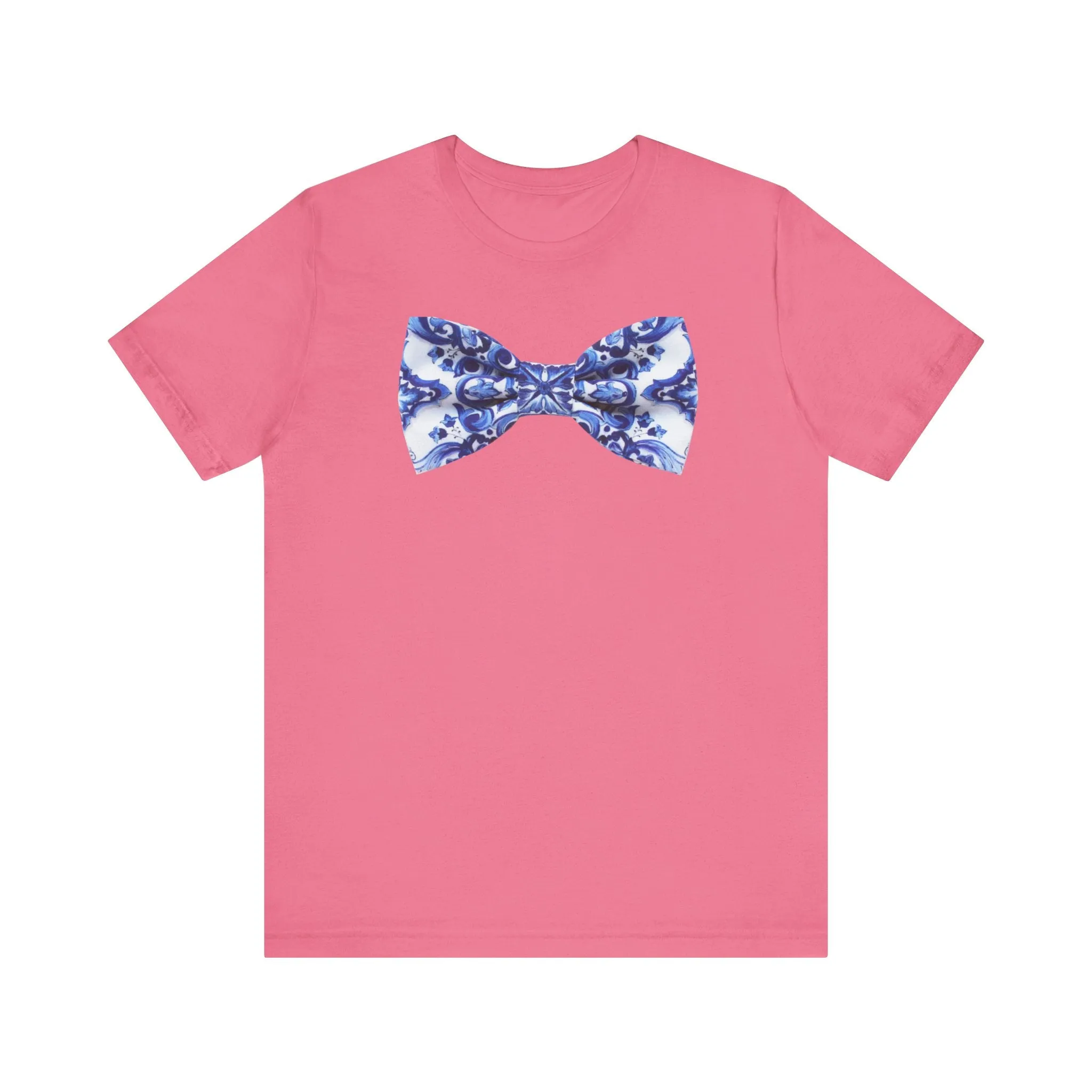 BowT-shirt white and blue bow tie