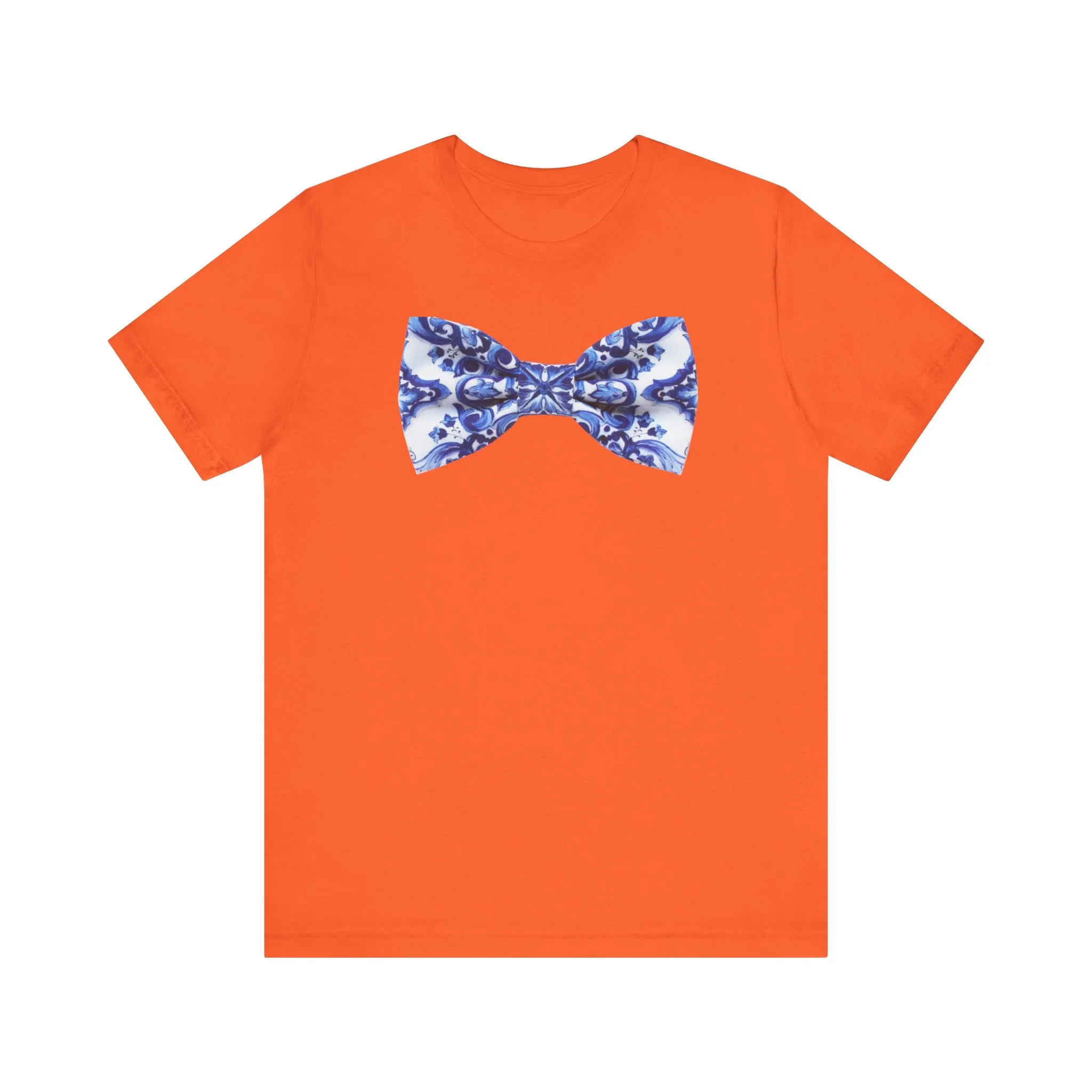 BowT-shirt white and blue bow tie