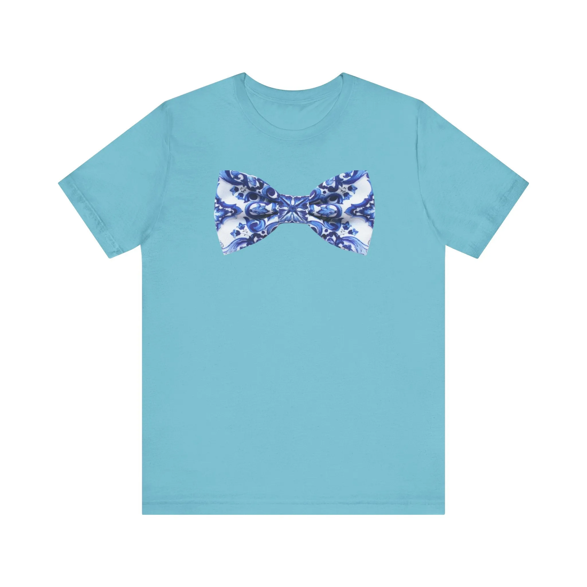 BowT-shirt white and blue bow tie