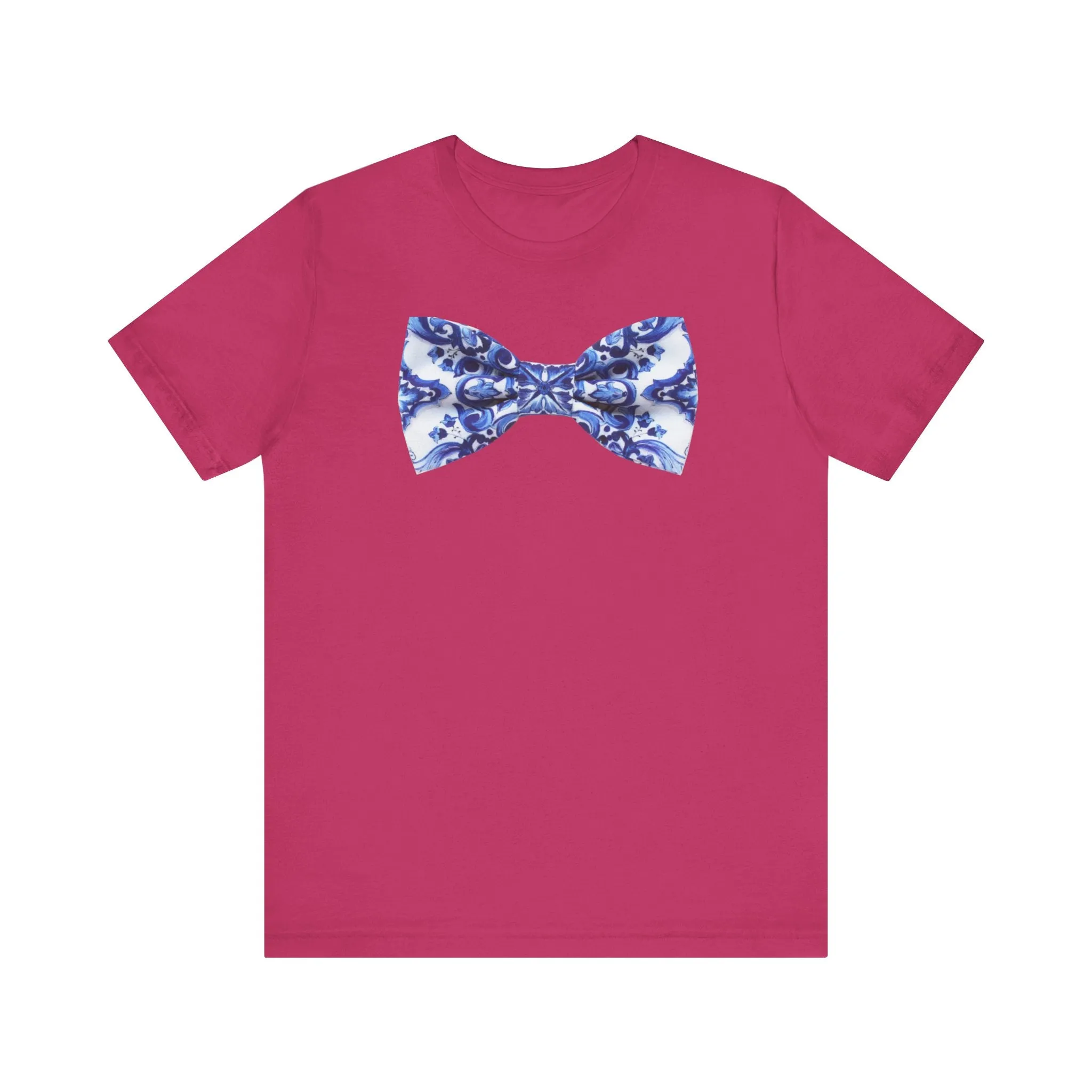 BowT-shirt white and blue bow tie