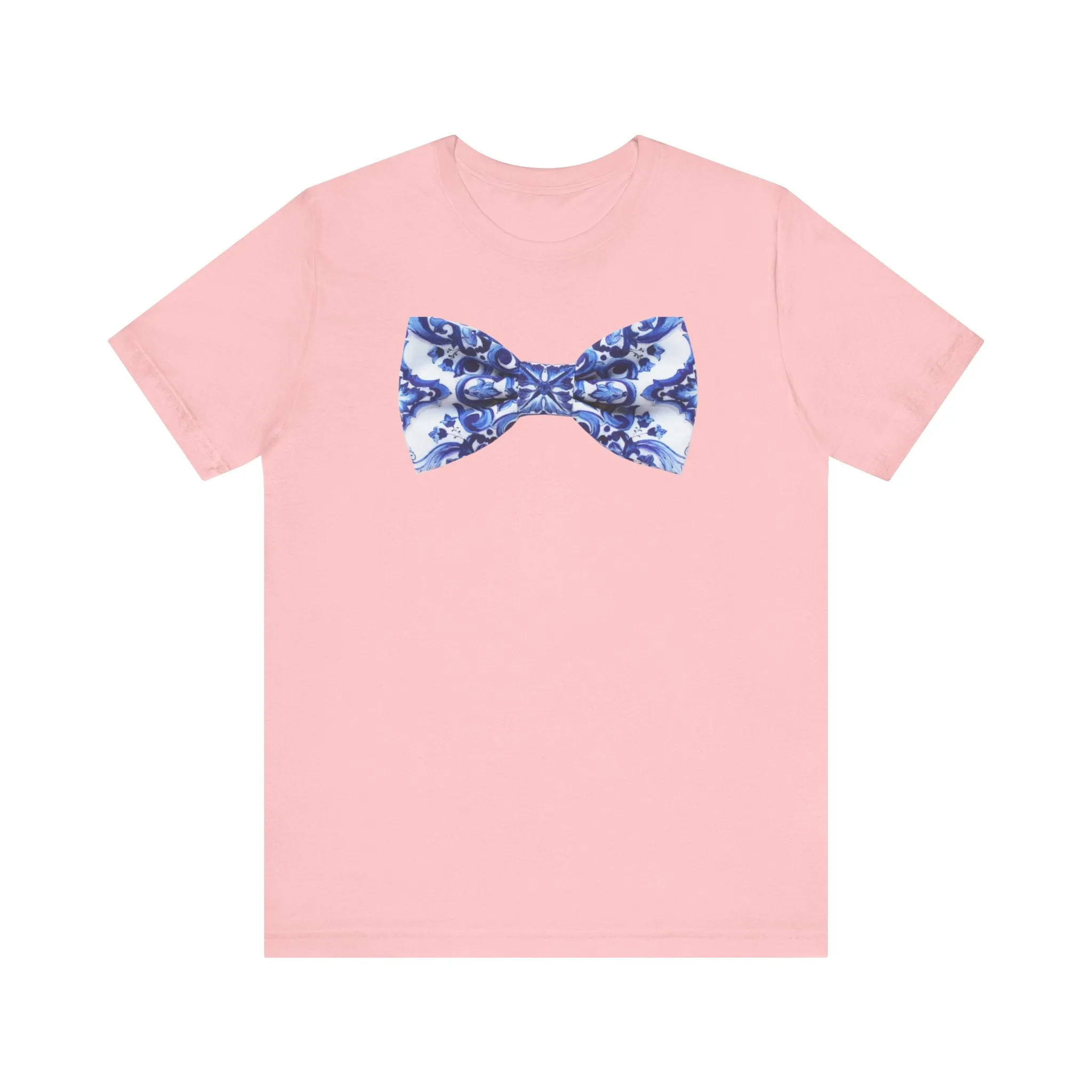 BowT-shirt white and blue bow tie