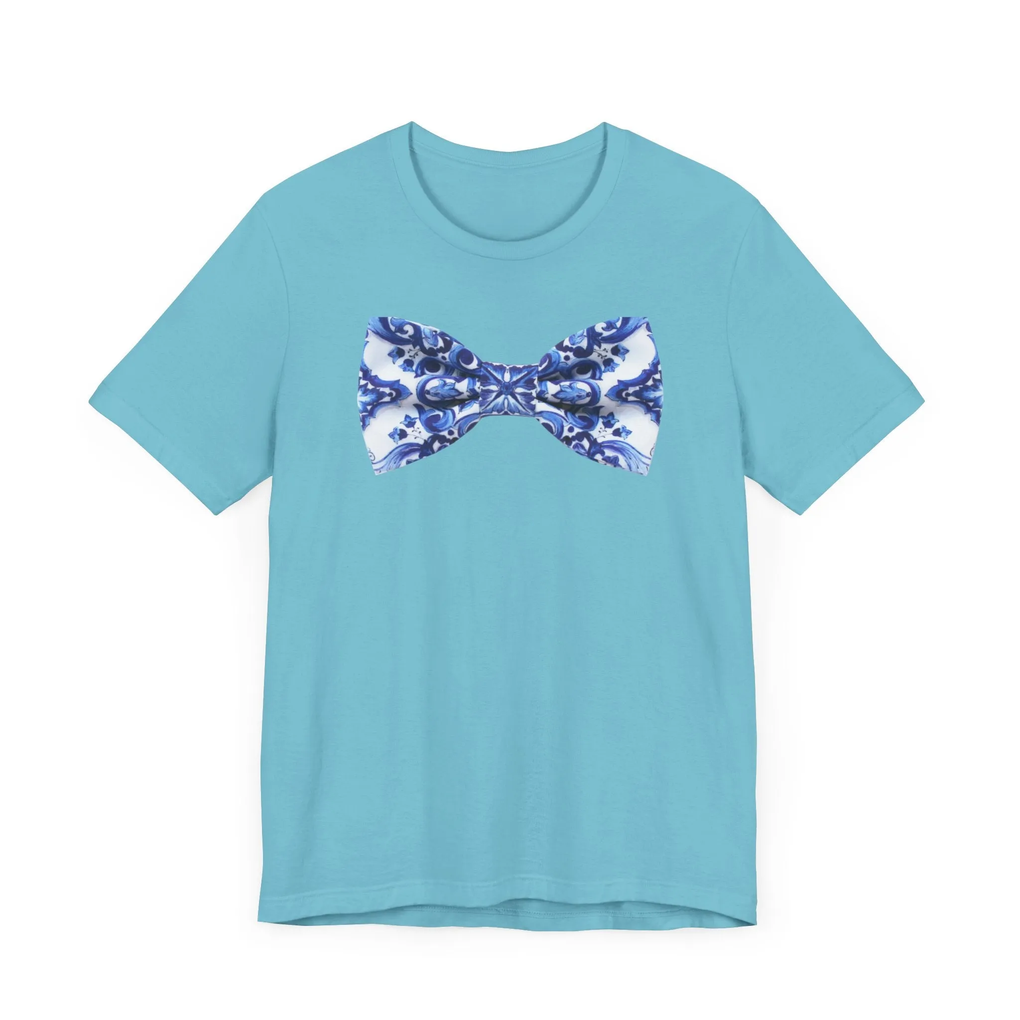 BowT-shirt white and blue bow tie