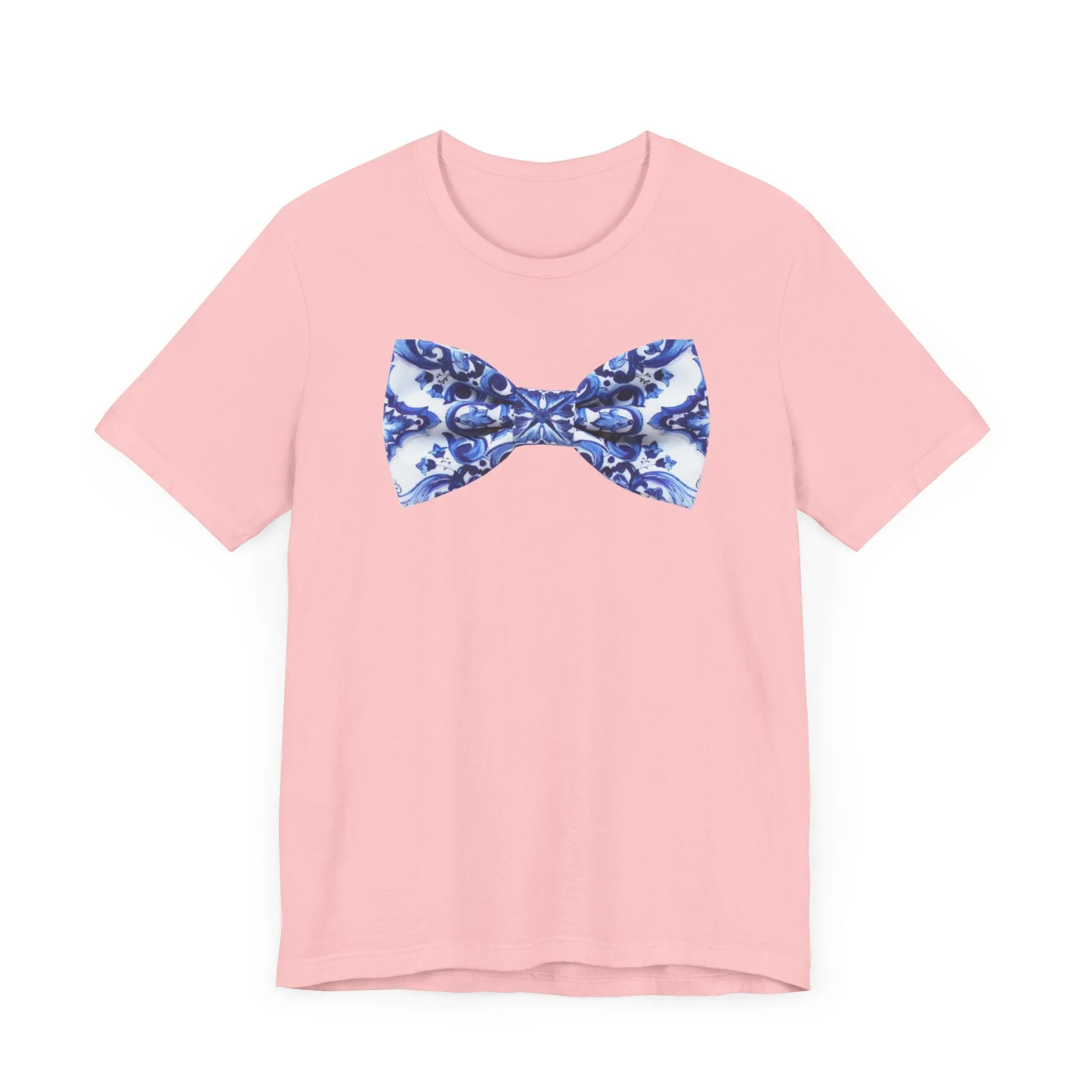 BowT-shirt white and blue bow tie