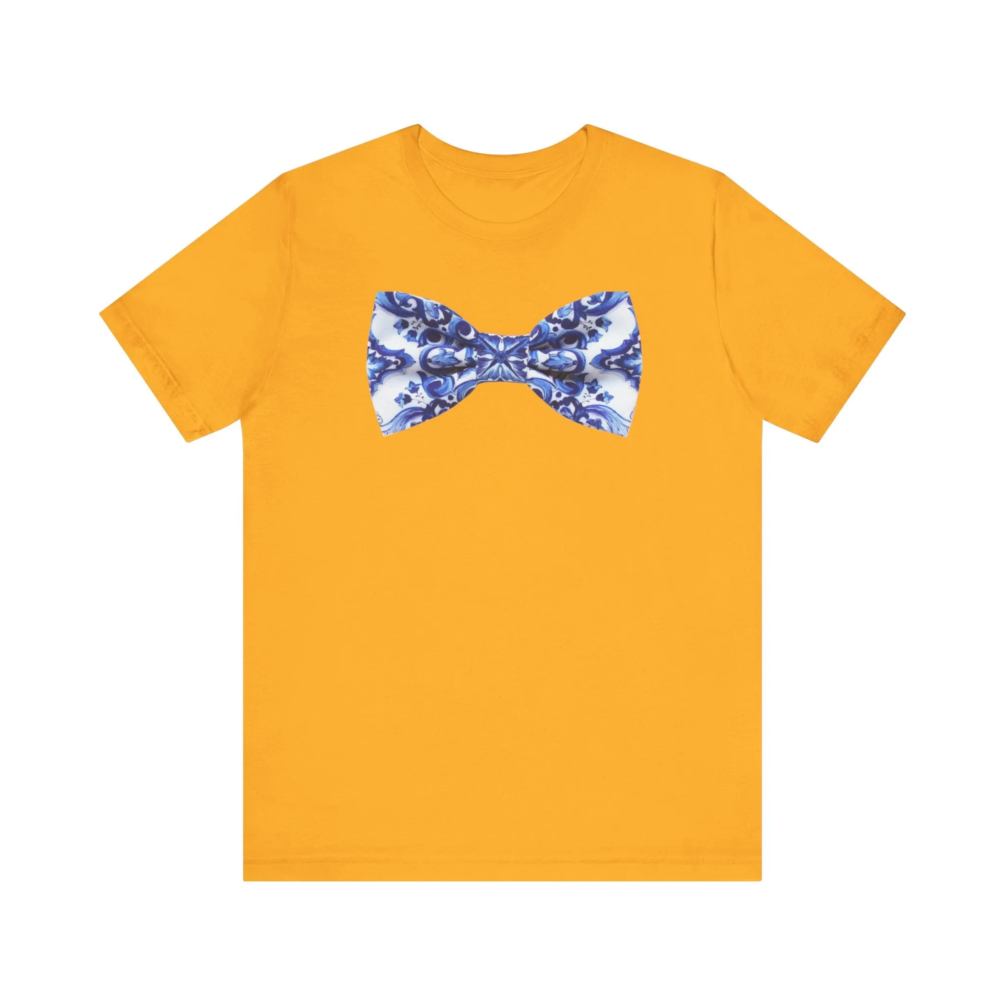 BowT-shirt white and blue bow tie