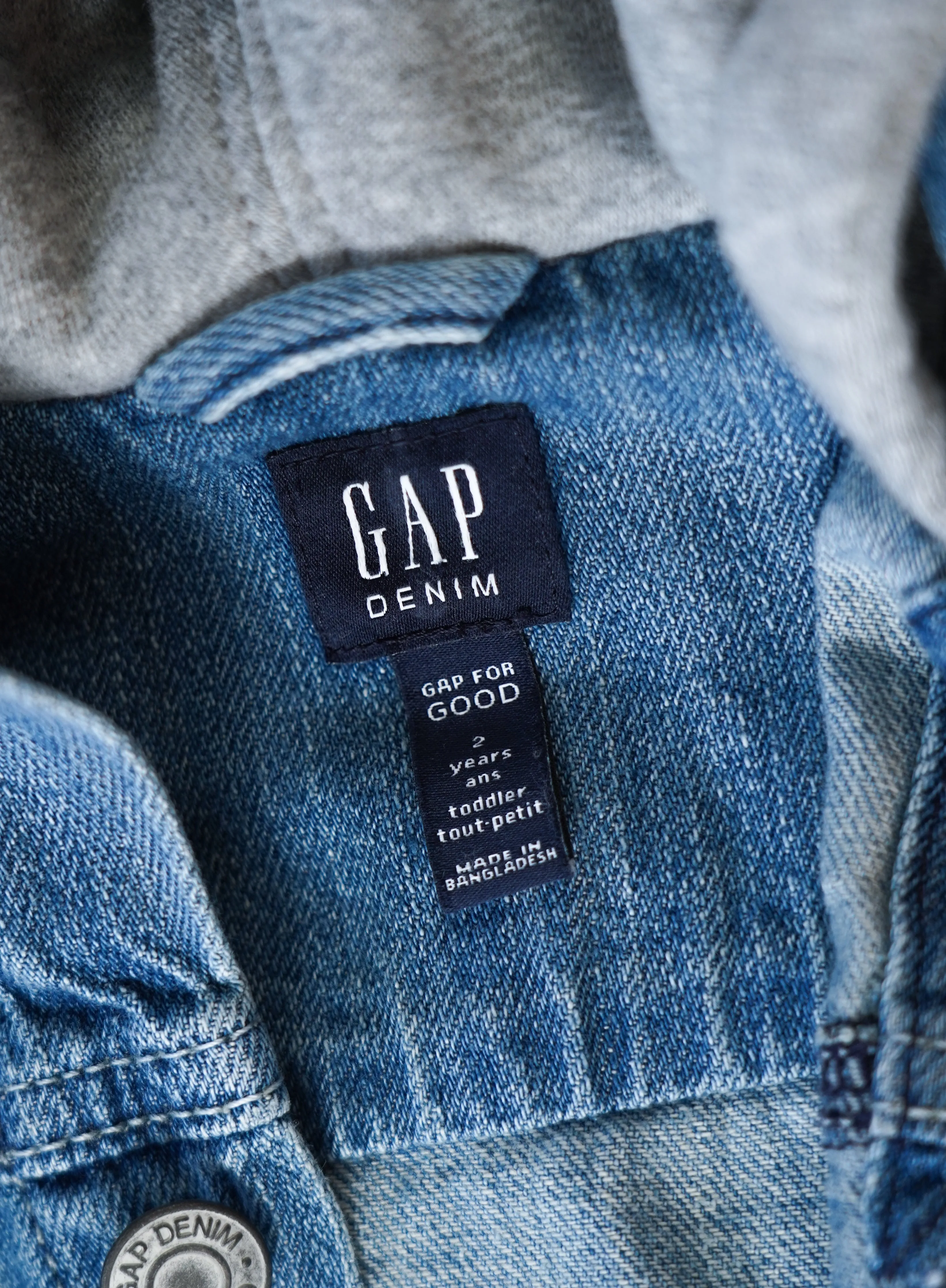 BOY SIZE 2 YEARS - GAP FOR GOOD, Soft Hooded Denim Jacket NWT B3