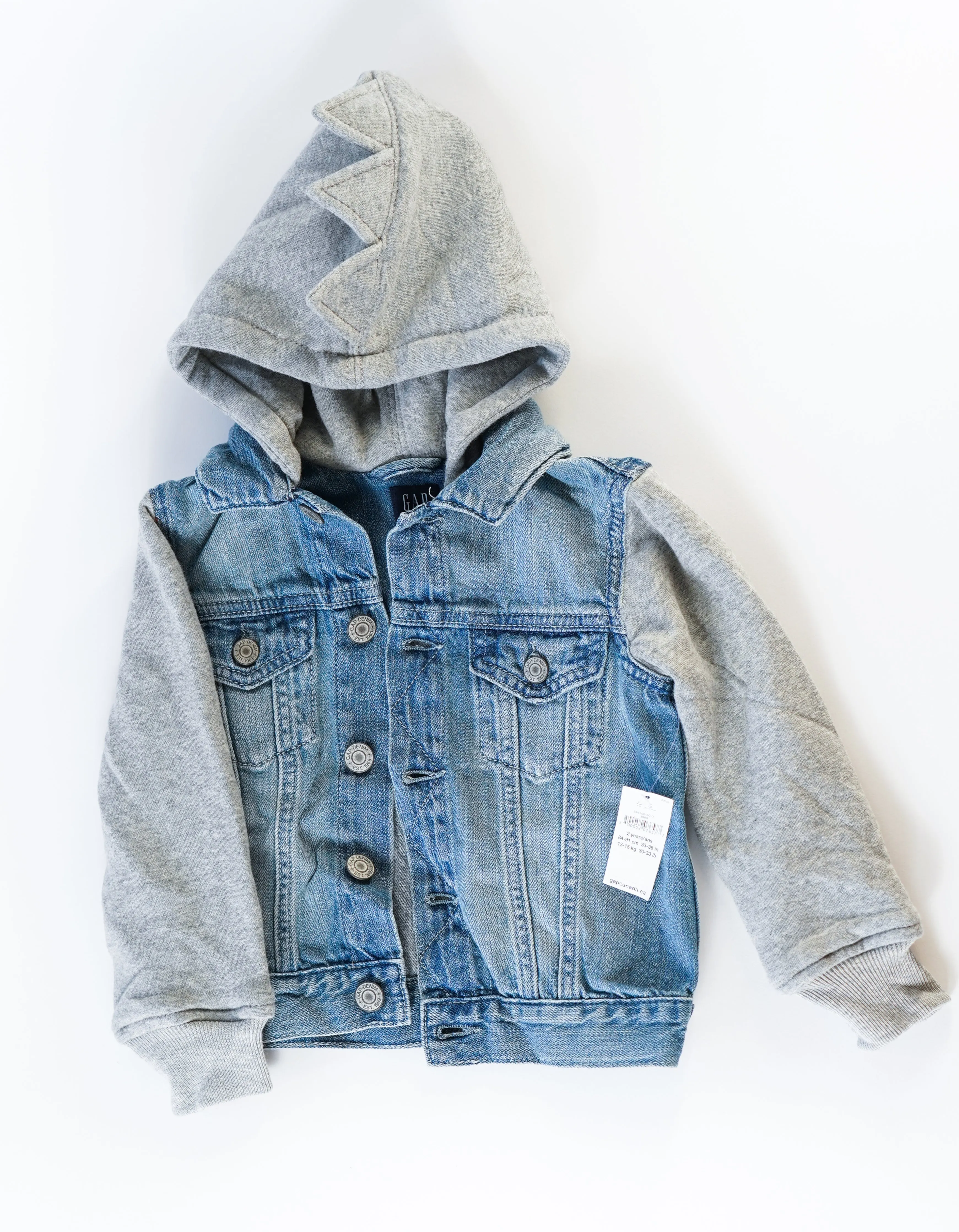 BOY SIZE 2 YEARS - GAP FOR GOOD, Soft Hooded Denim Jacket NWT B3