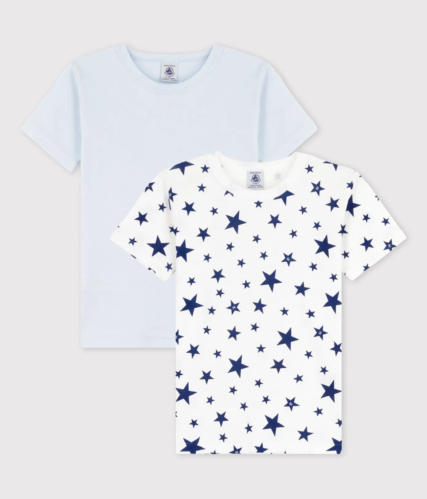 BOYS' STAR PRINT SHORT - SLEEVED COTTON T-SHIRTS-2-PACK