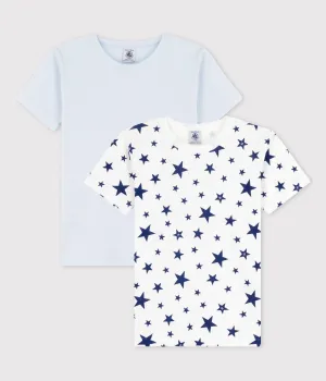 BOYS' STAR PRINT SHORT - SLEEVED COTTON T-SHIRTS-2-PACK