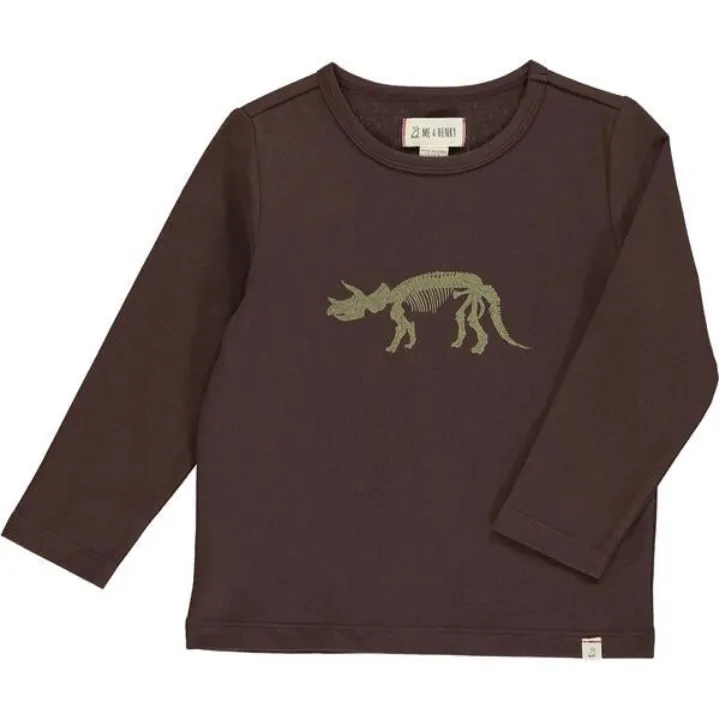 Brown Dino Skeleton Tee