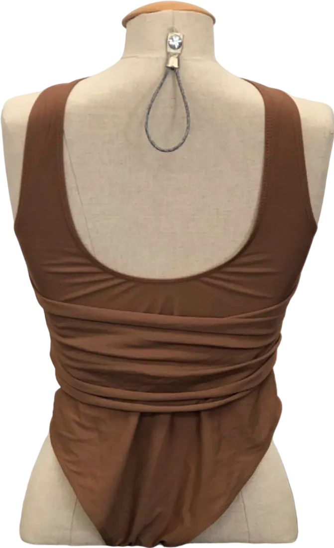 Brown V-Neck Swimsuit Body UK XL