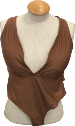 Brown V-Neck Swimsuit Body UK XL