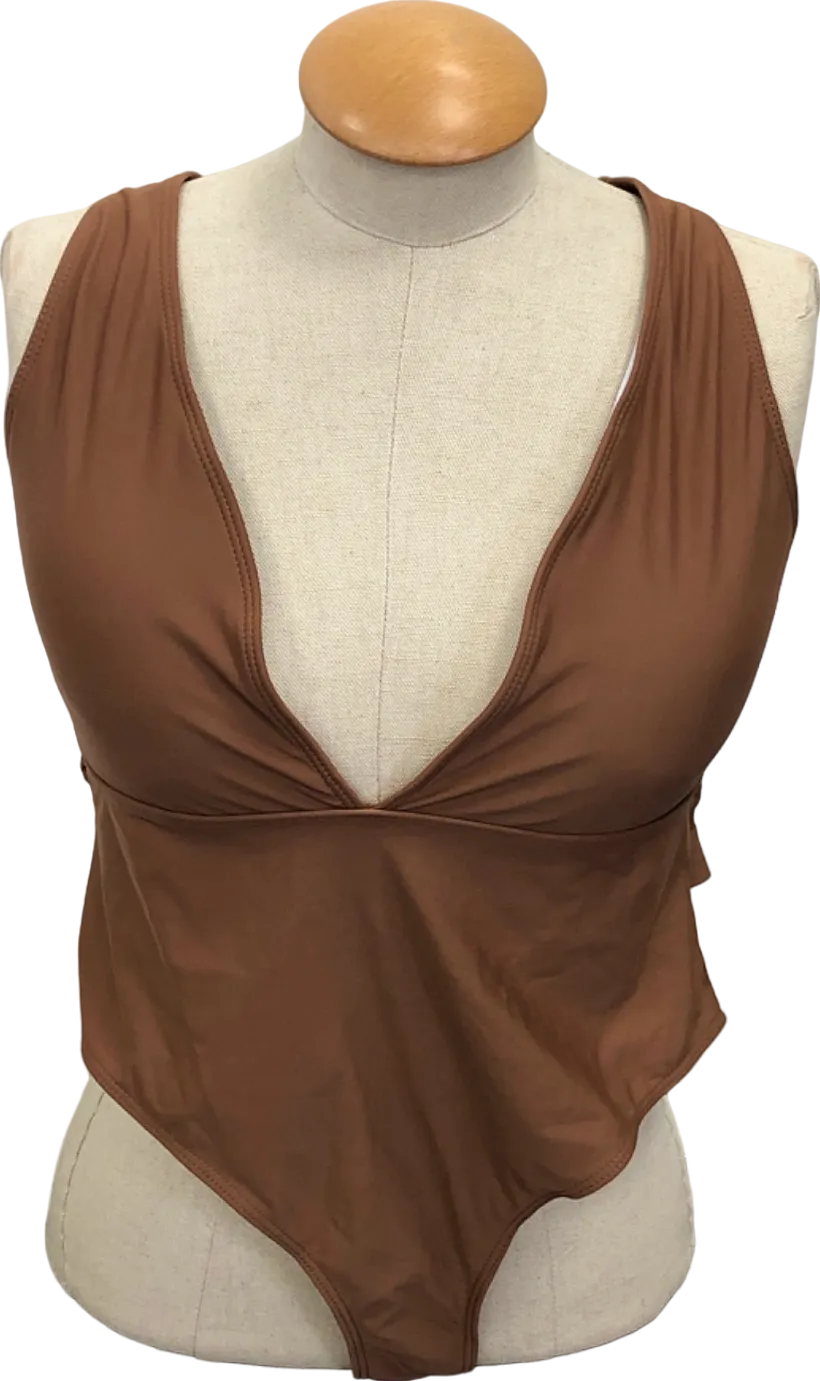 Brown V-Neck Swimsuit Body UK XL