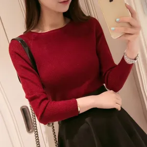 cashmere sweater women fashion sexy big o-neck women sweaters and pullover warm Long sleeve Knitted Sweater