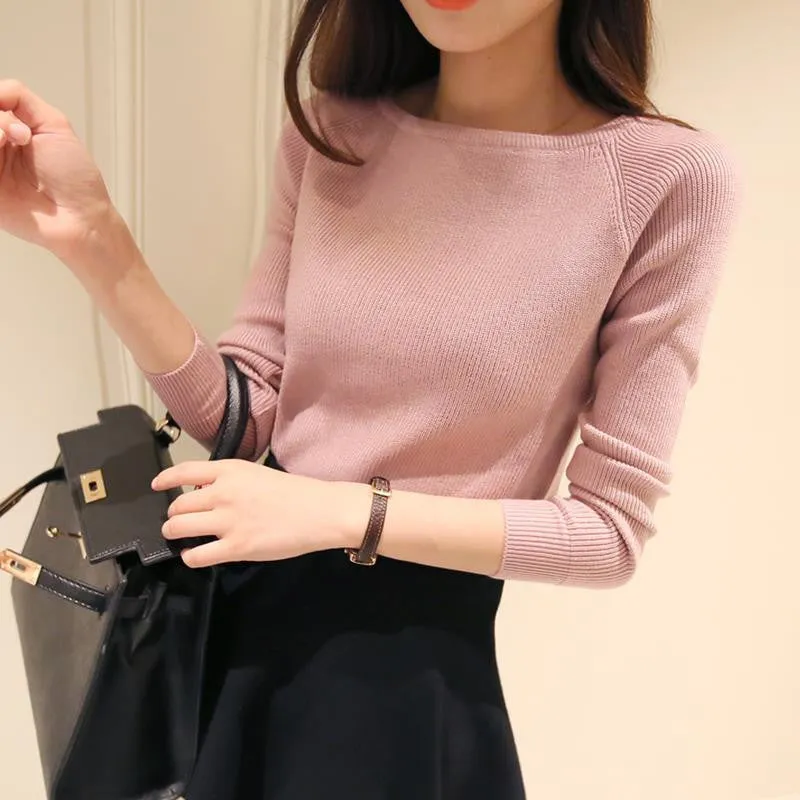 cashmere sweater women fashion sexy big o-neck women sweaters and pullover warm Long sleeve Knitted Sweater