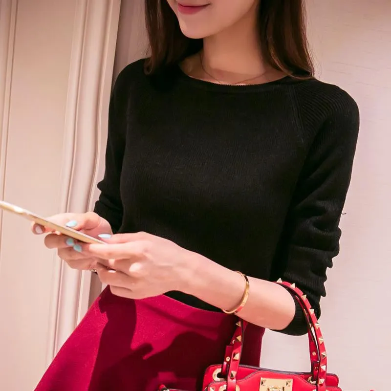 cashmere sweater women fashion sexy big o-neck women sweaters and pullover warm Long sleeve Knitted Sweater