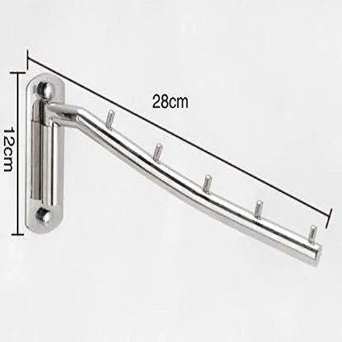 Clothes Hanger Rack Holder,Ulifestar Folding Wall Mounted Coat Hooks Stainless Steel Garment Rack Clothing Hanging Shelves Closet Organizer Hanger Drying Rack Bathroom Towel Hooks