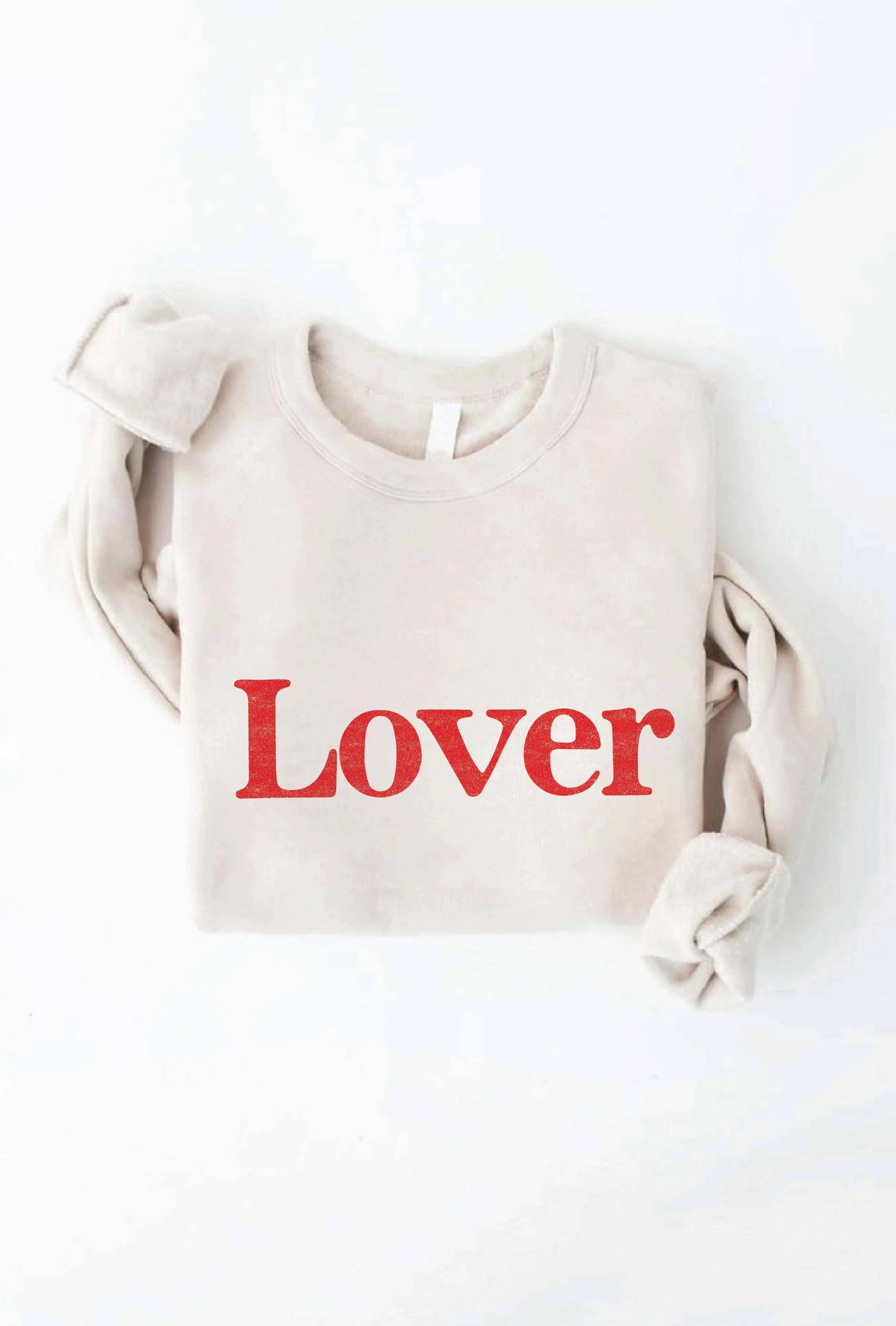 Cranberry Heather LOVER Graphic Sweatshirt