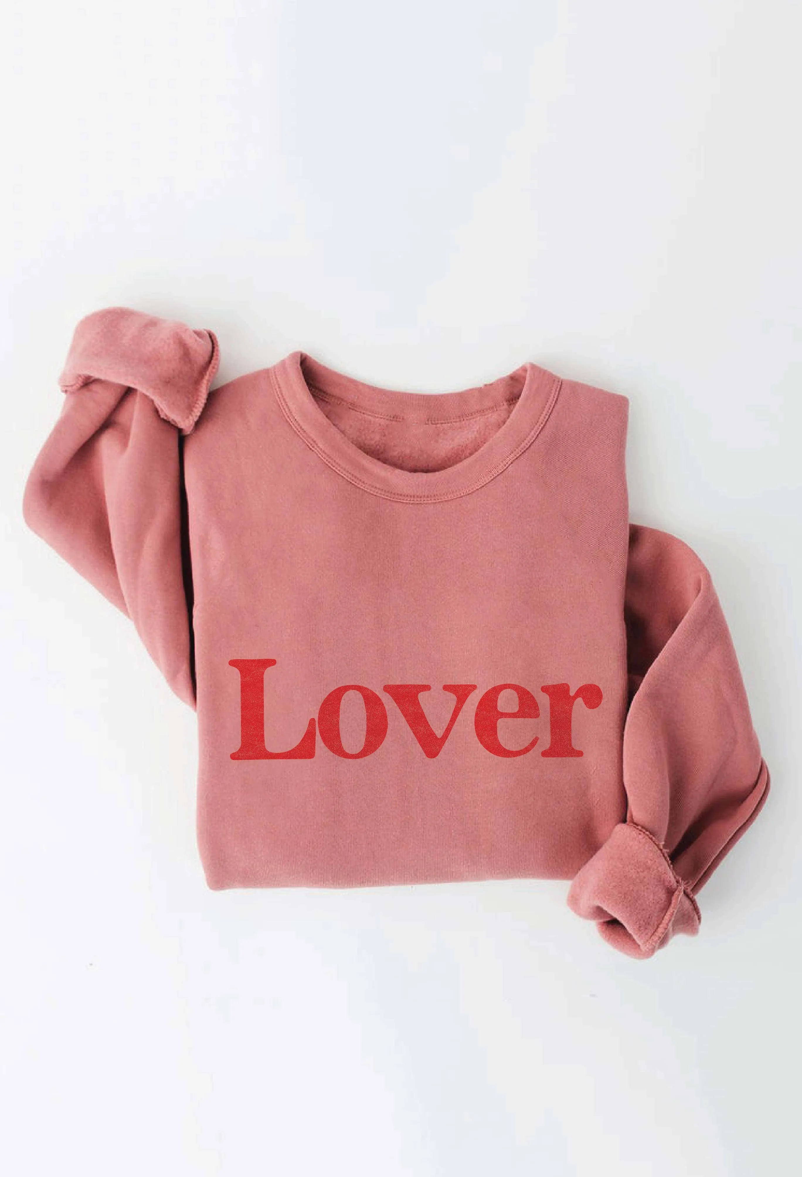Cranberry Heather LOVER Graphic Sweatshirt