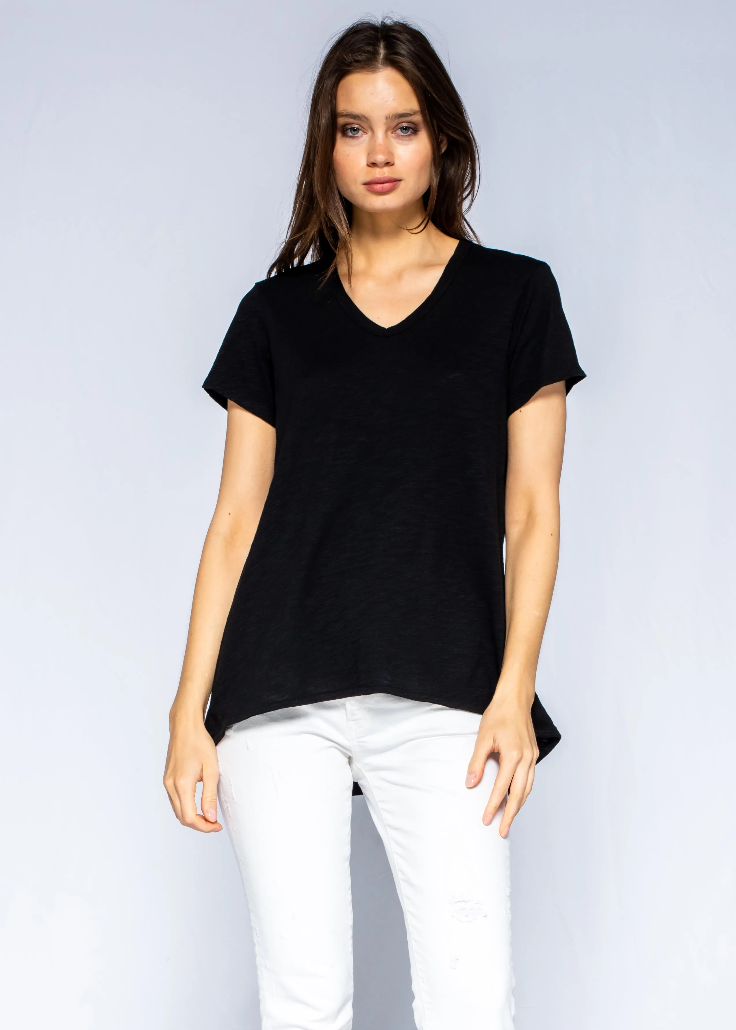 Crew Neck Short Sleeve Shrunken Boyfriend Tee