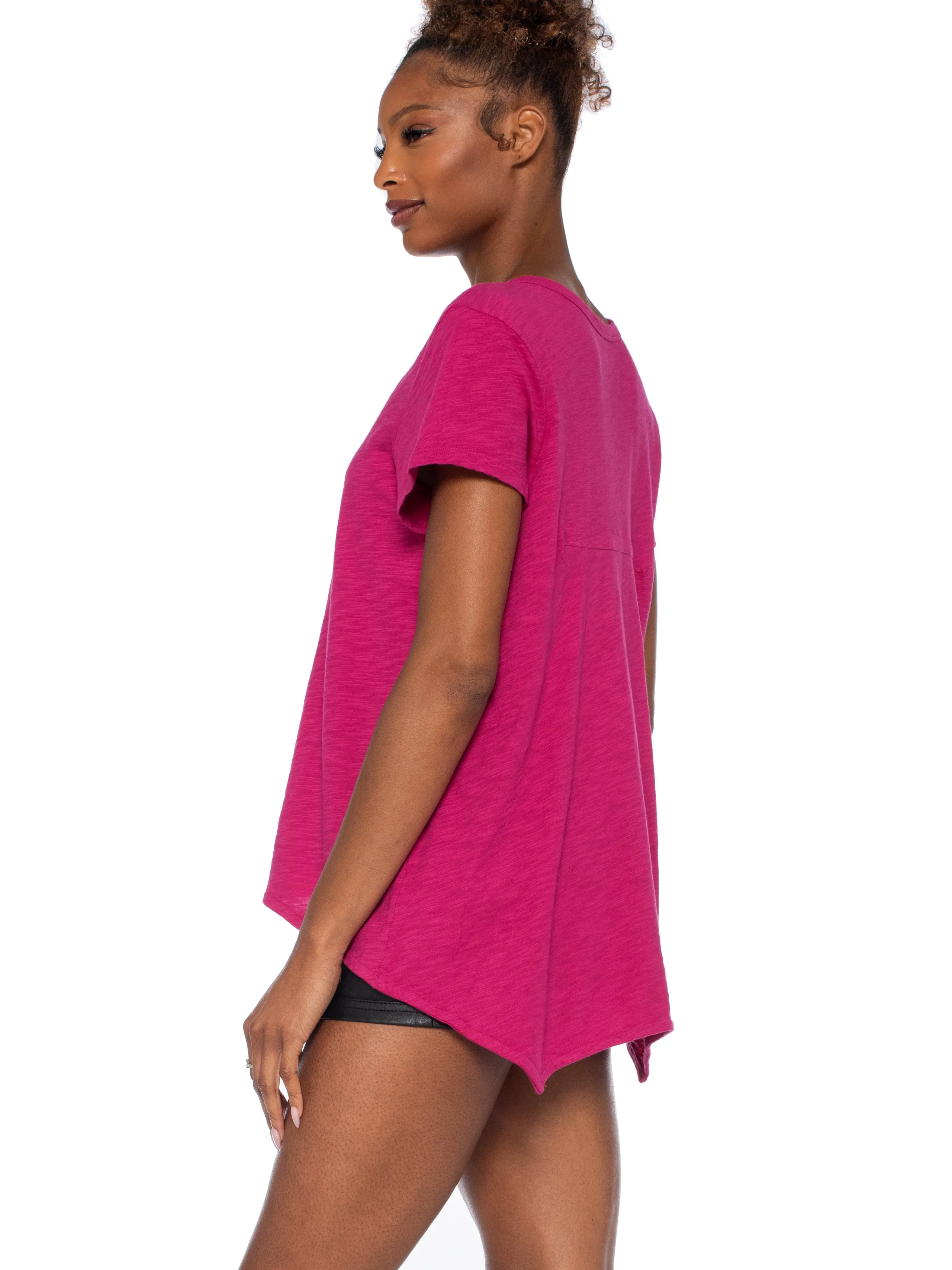 Crew Neck Short Sleeve Shrunken Boyfriend Tee