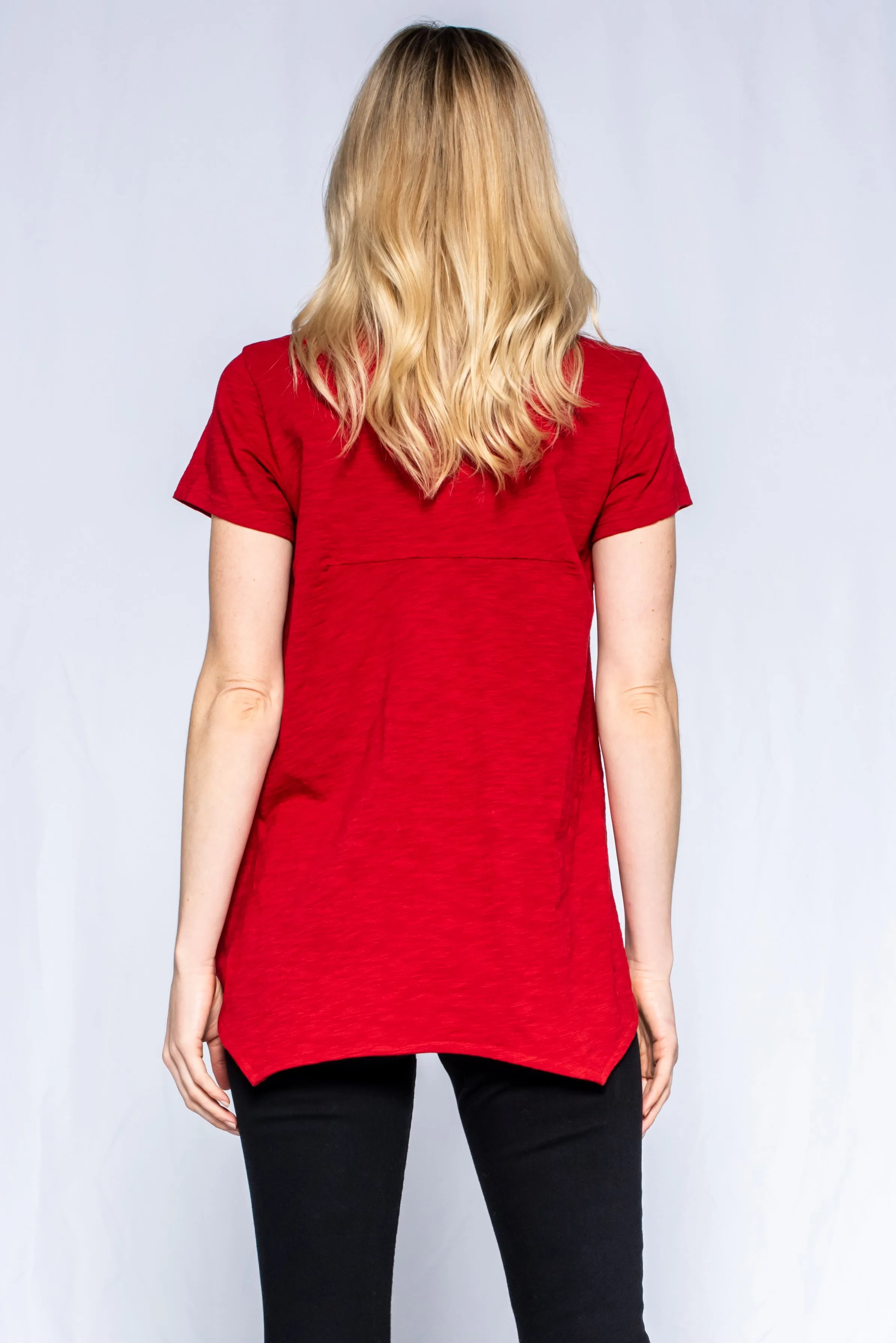 Crew Neck Short Sleeve Shrunken Boyfriend Tee