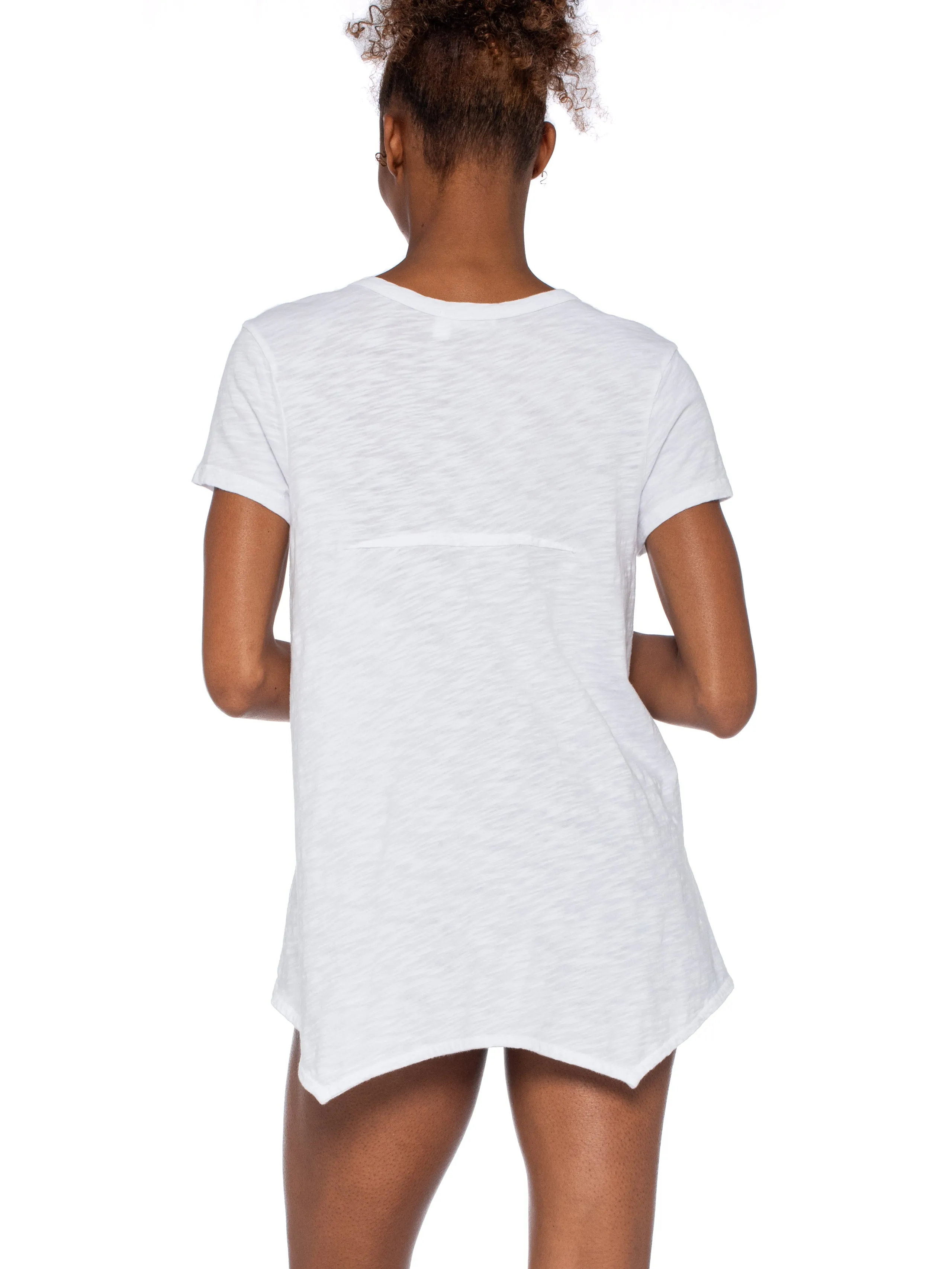 Crew Neck Short Sleeve Shrunken Boyfriend Tee