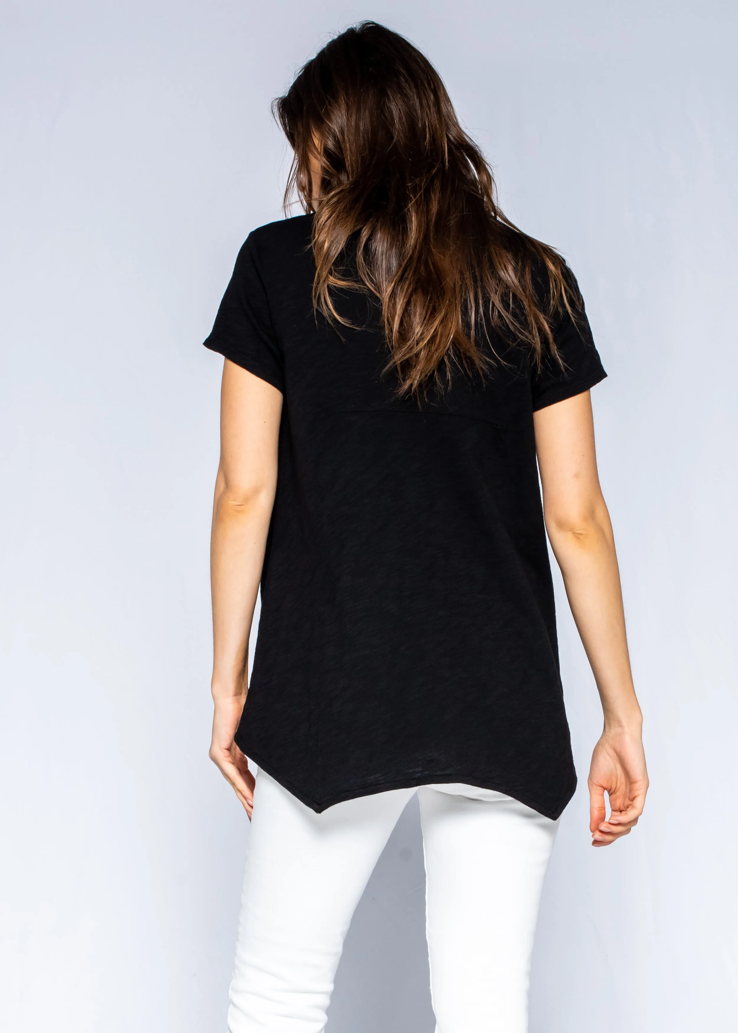 Crew Neck Short Sleeve Shrunken Boyfriend Tee
