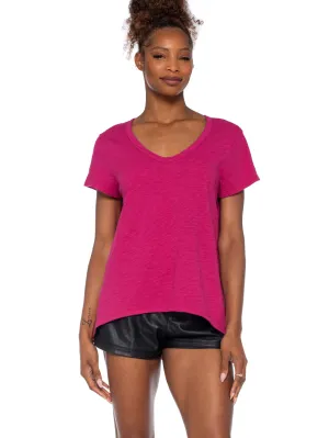 Crew Neck Short Sleeve Shrunken Boyfriend Tee