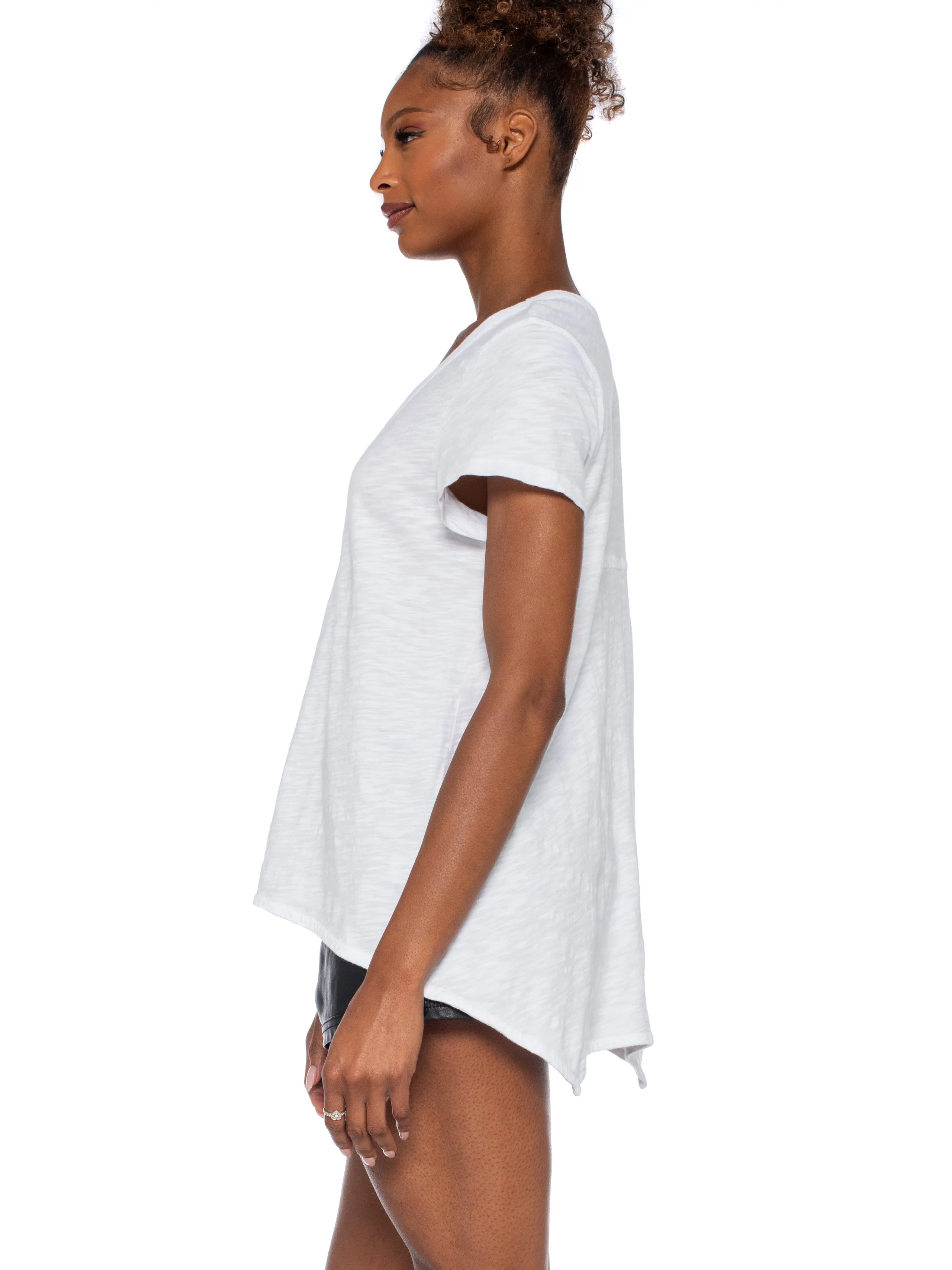 Crew Neck Short Sleeve Shrunken Boyfriend Tee