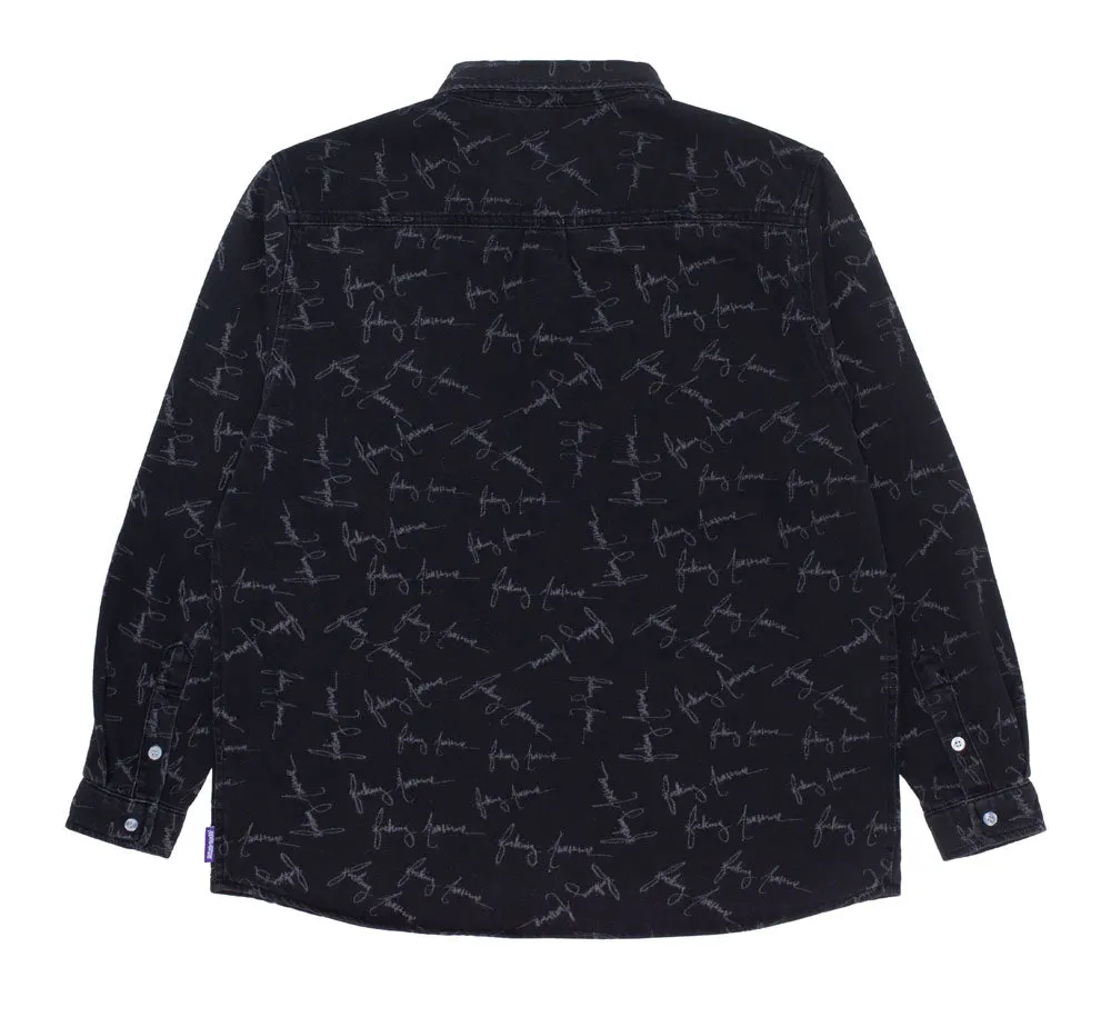 CURSIVE WASHED DENIM OVERSHIRT