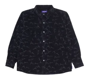 CURSIVE WASHED DENIM OVERSHIRT