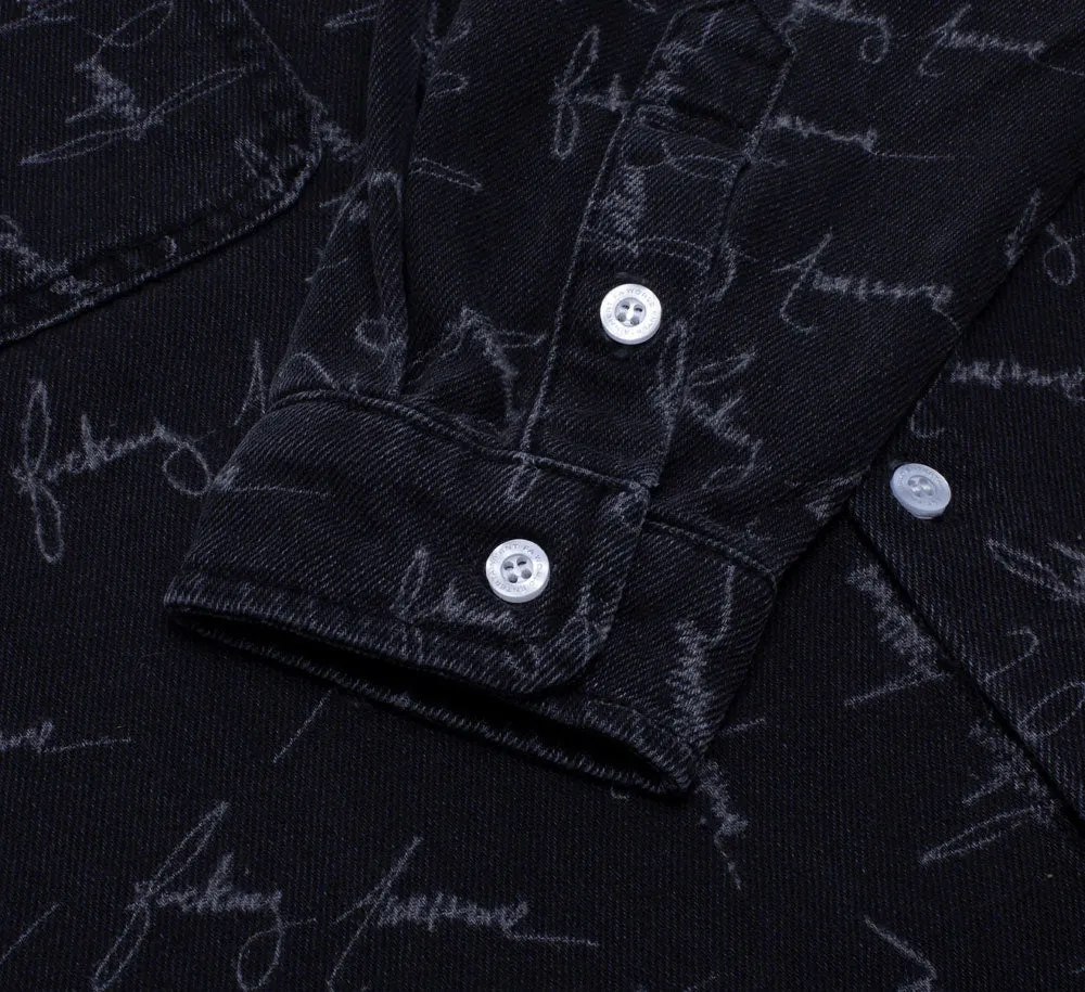 CURSIVE WASHED DENIM OVERSHIRT