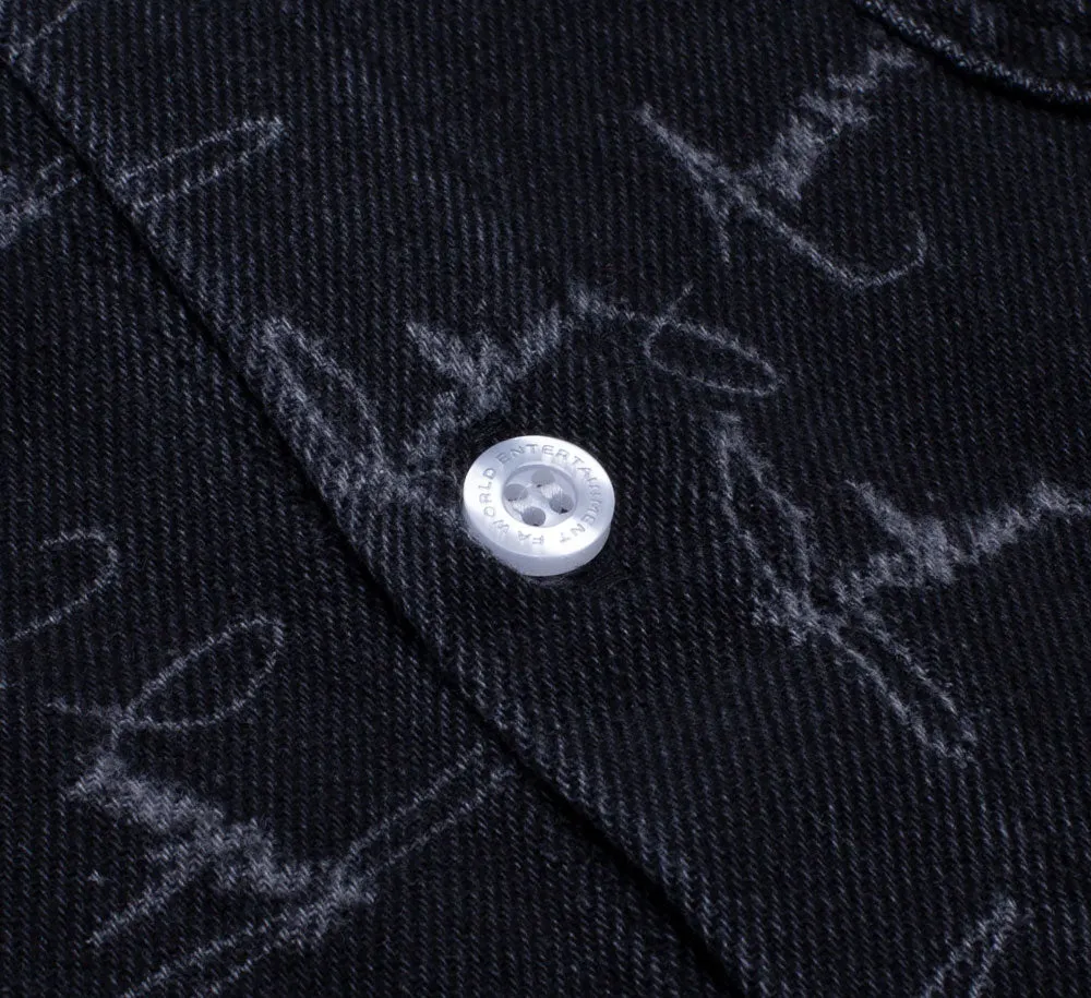 CURSIVE WASHED DENIM OVERSHIRT