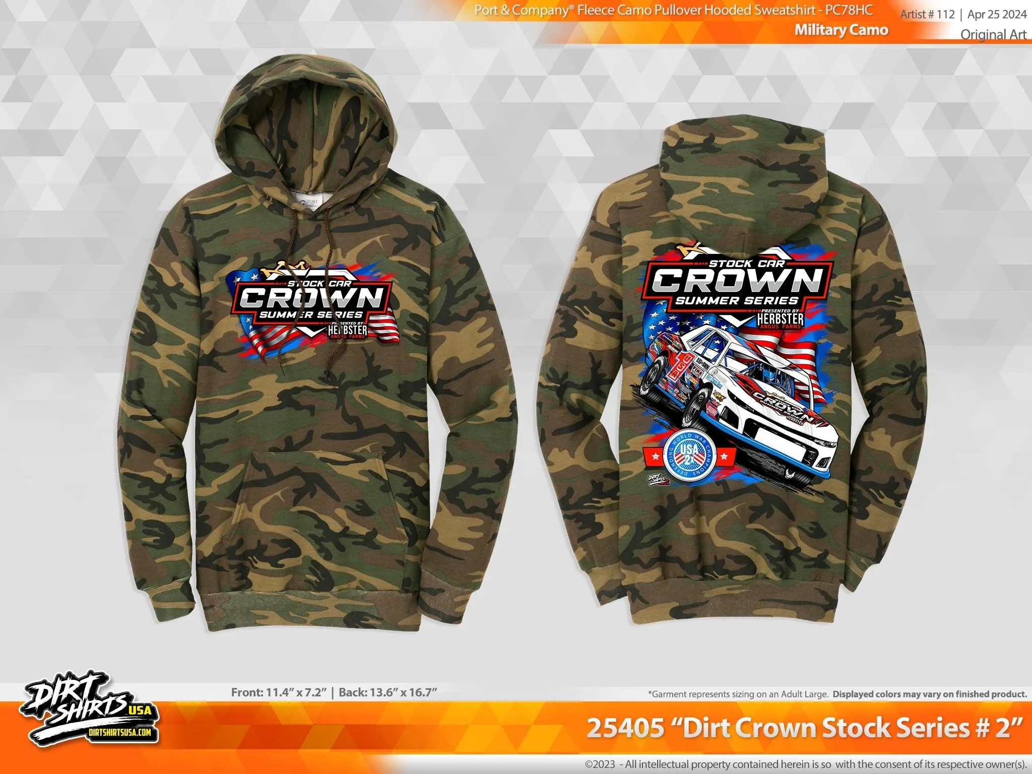 Dirt Crown Stock Car Crown Summer Series USA 2x Champs Hoodie