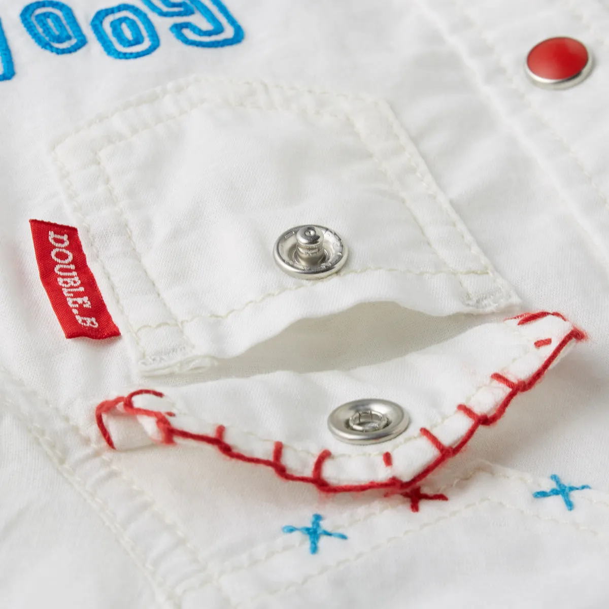 DOUBLE B Short Sleeve Shirt with Enameled Buttons