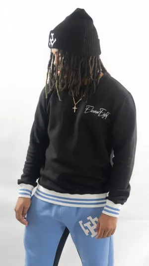 Double Stripe Sweatshirt- Carolina Blue