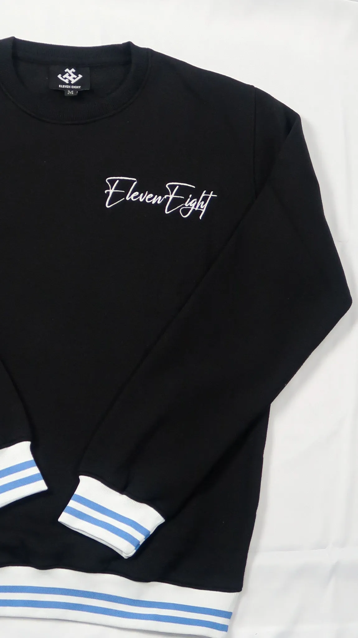 Double Stripe Sweatshirt- Carolina Blue