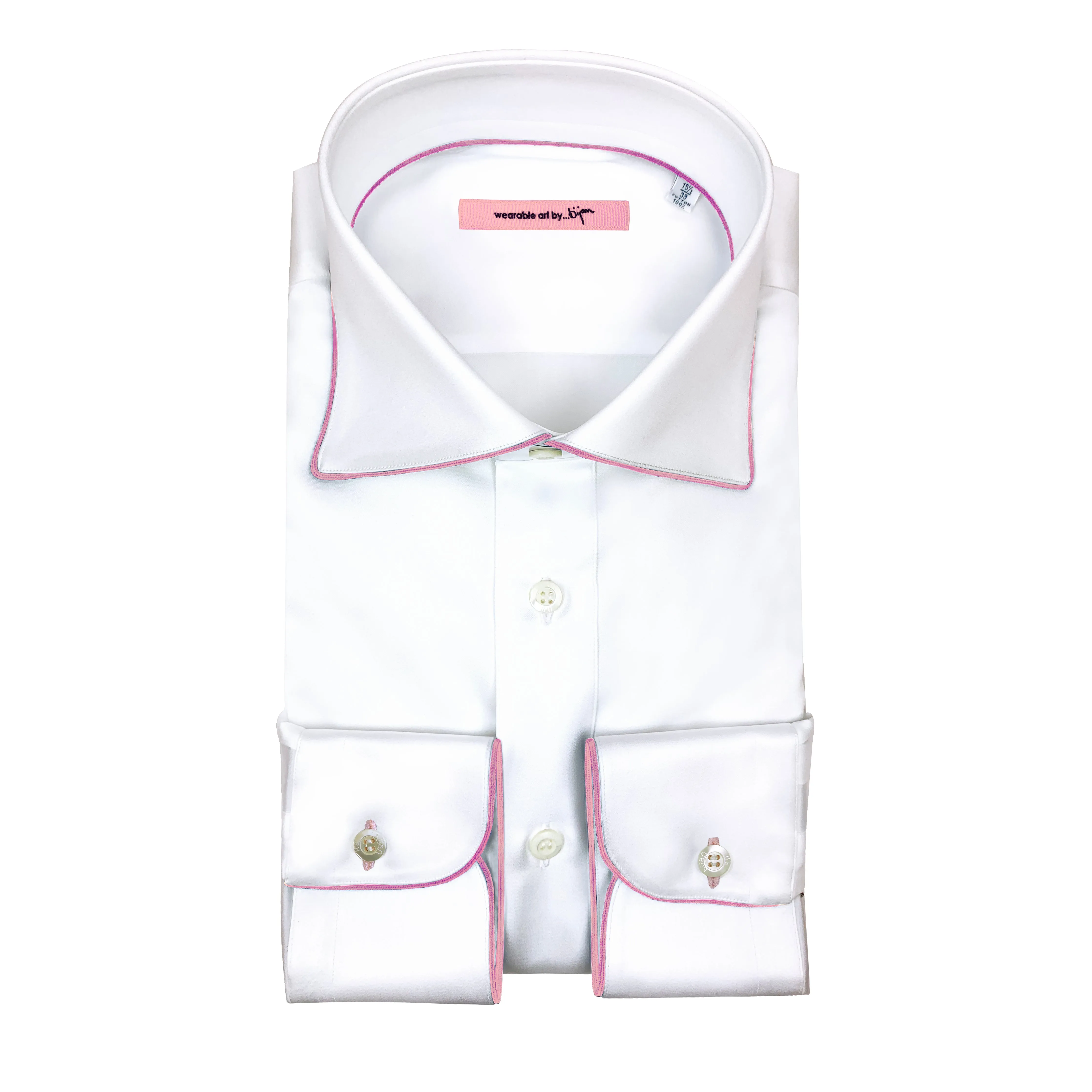 Dress Shirt with Pink Piping Detail