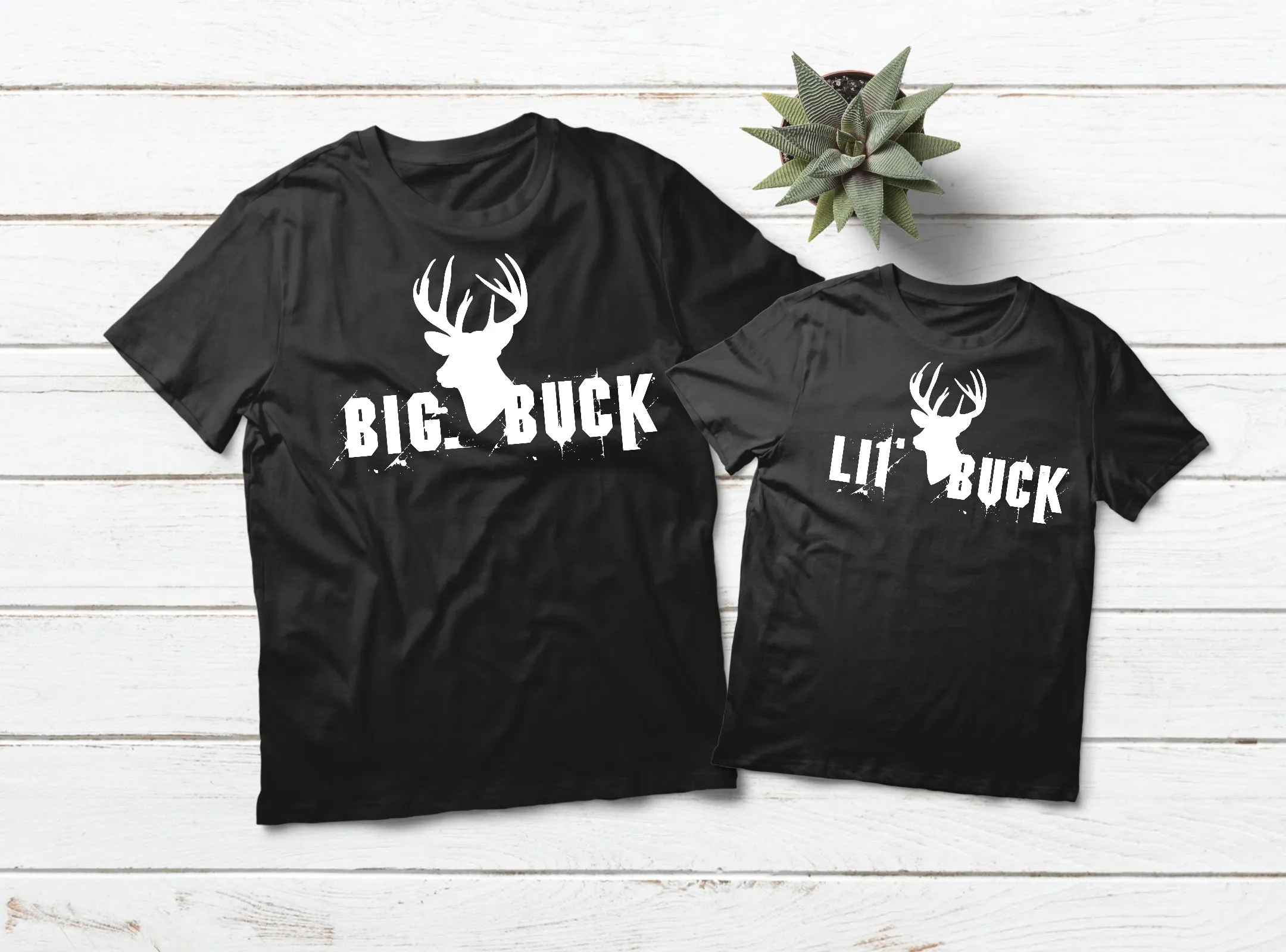 Father Son Matching Shirts Big Little Buck Christmas Gift
