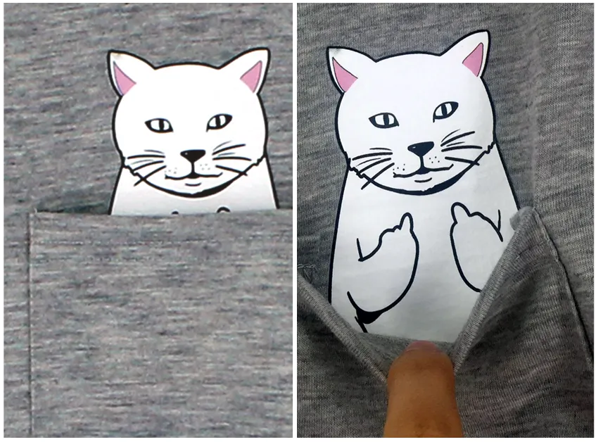 Funny Middle Finger Cat Shirt for Women