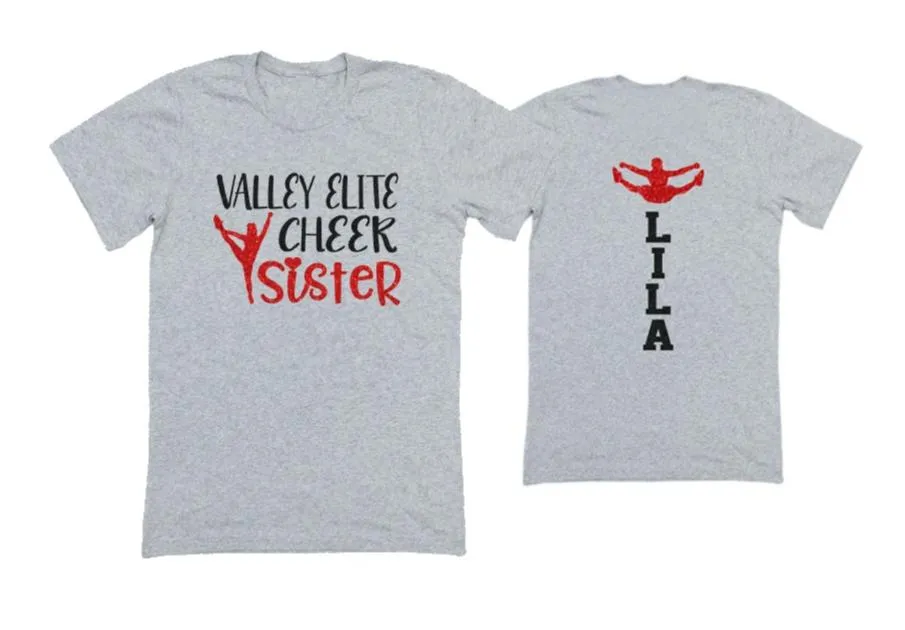Glitter Cheer Sister Shirt | Cheer Tshirts | Cheerleading Shirts | Cheerleader Gift | Glitter Megaphone Shirt | Bella Canvas T-shirt