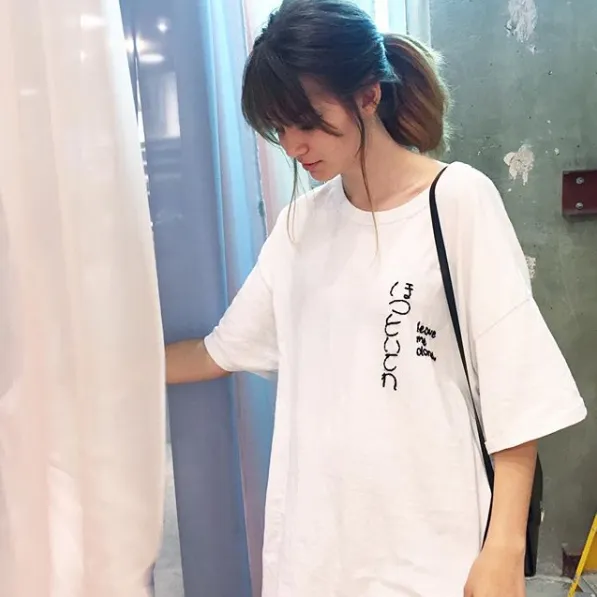 Hand Embroidered Leave me alone Shirt