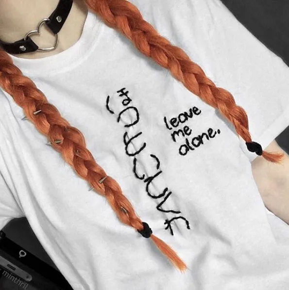 Hand Embroidered Leave me alone Shirt