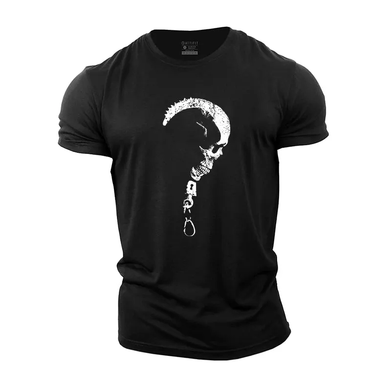 Handcuffs Skull Cotton T-Shirt