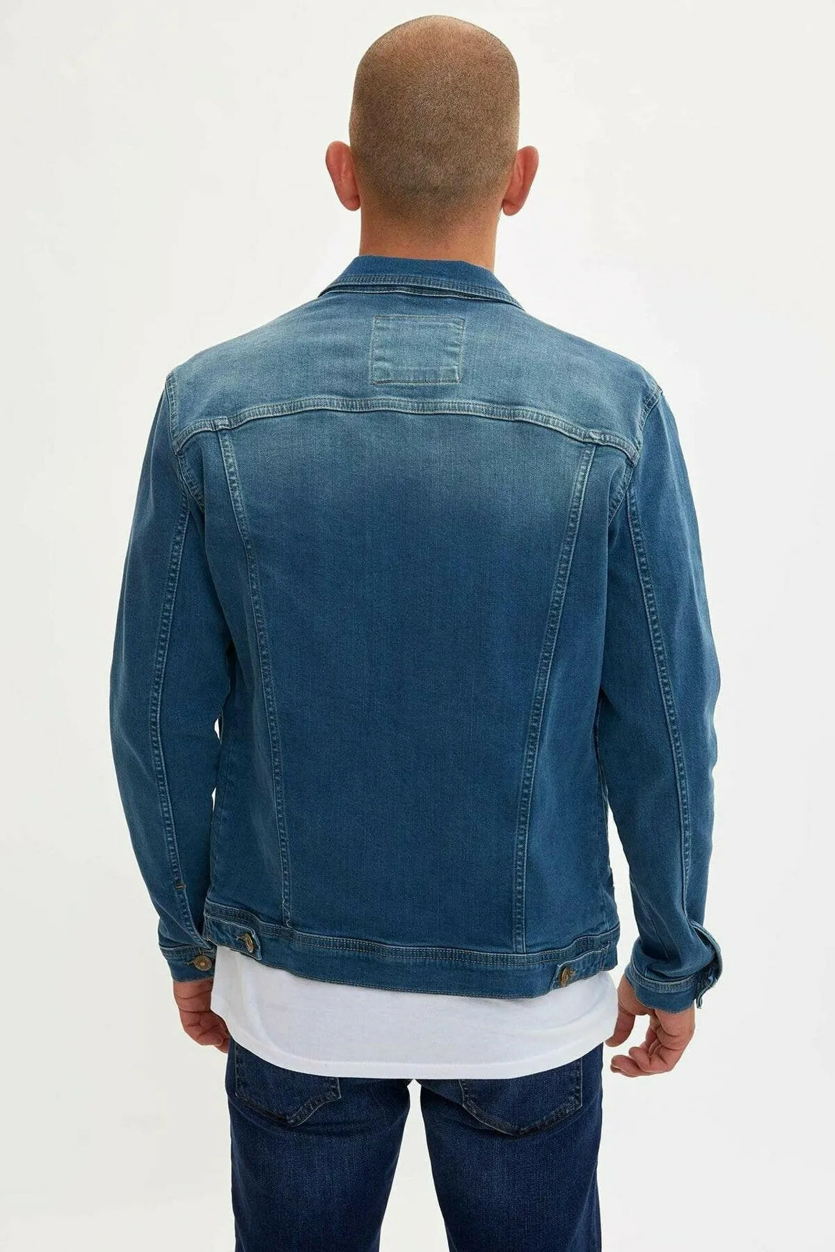 HB Mens Denim Jacket Stretchable Fine Lycra