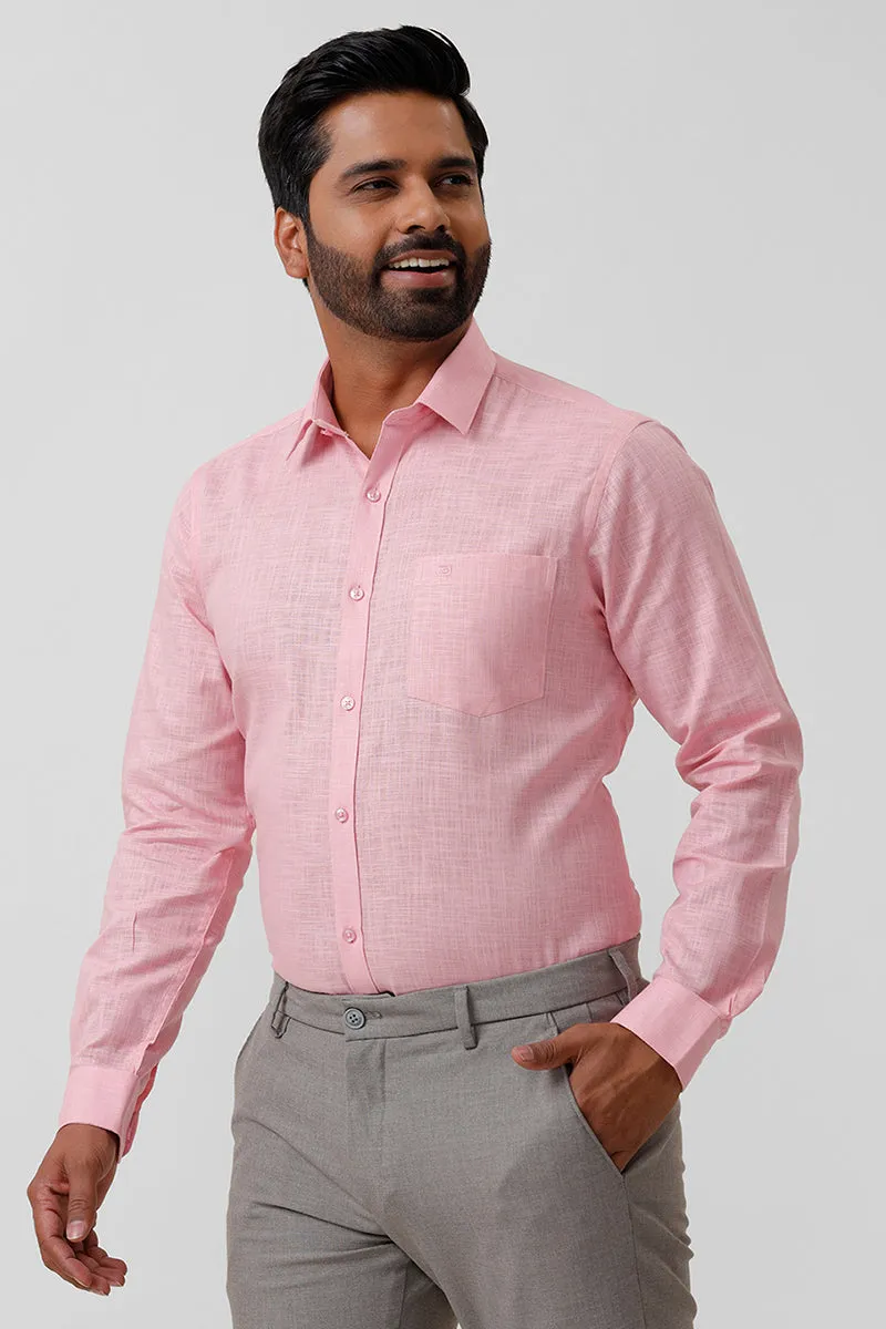 Indo Cotton - Pink Formal Shirts For Men | Ariser